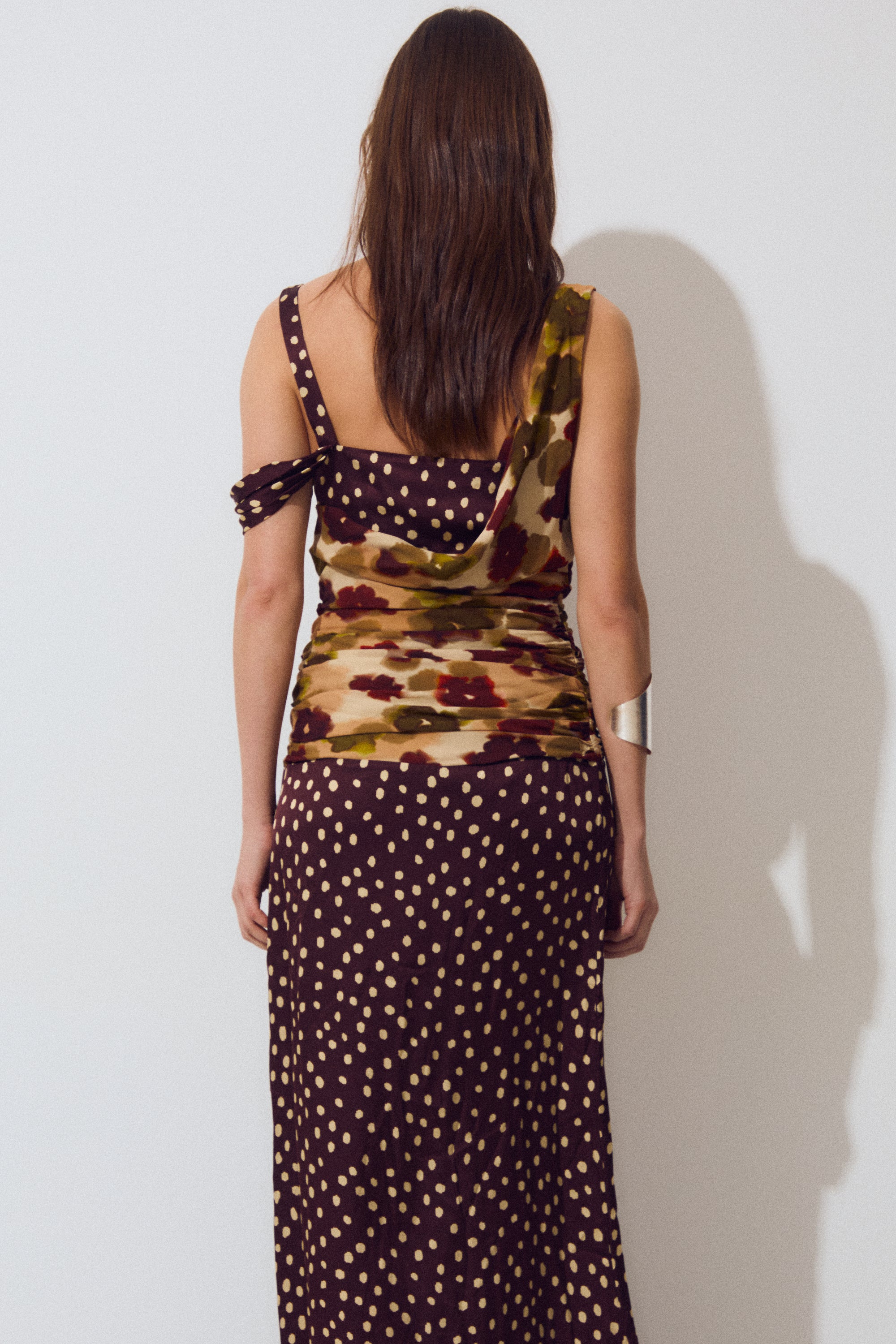 Valeria Dress, Plum Polka Print