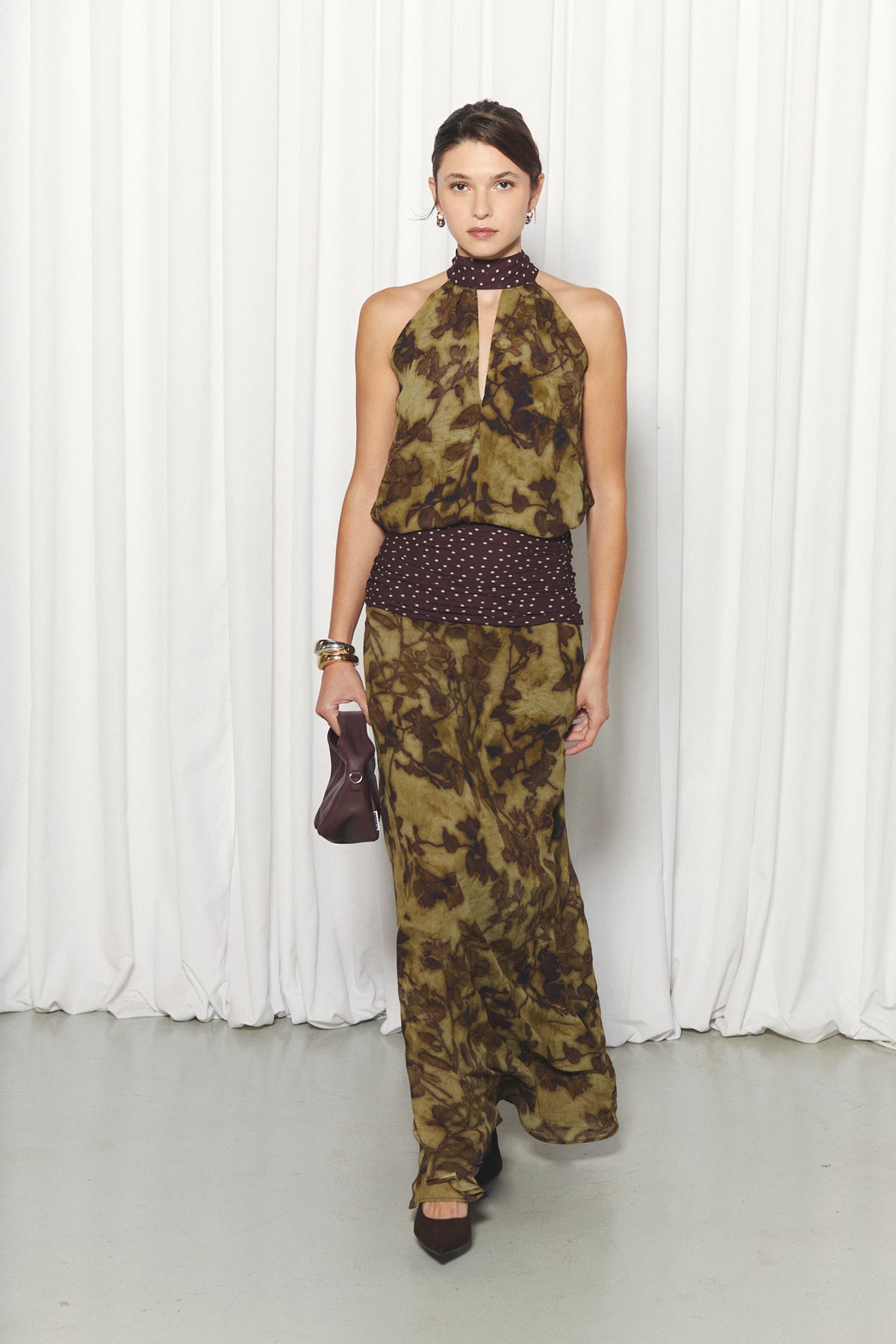Elise Skirt, Botanic Dots Print