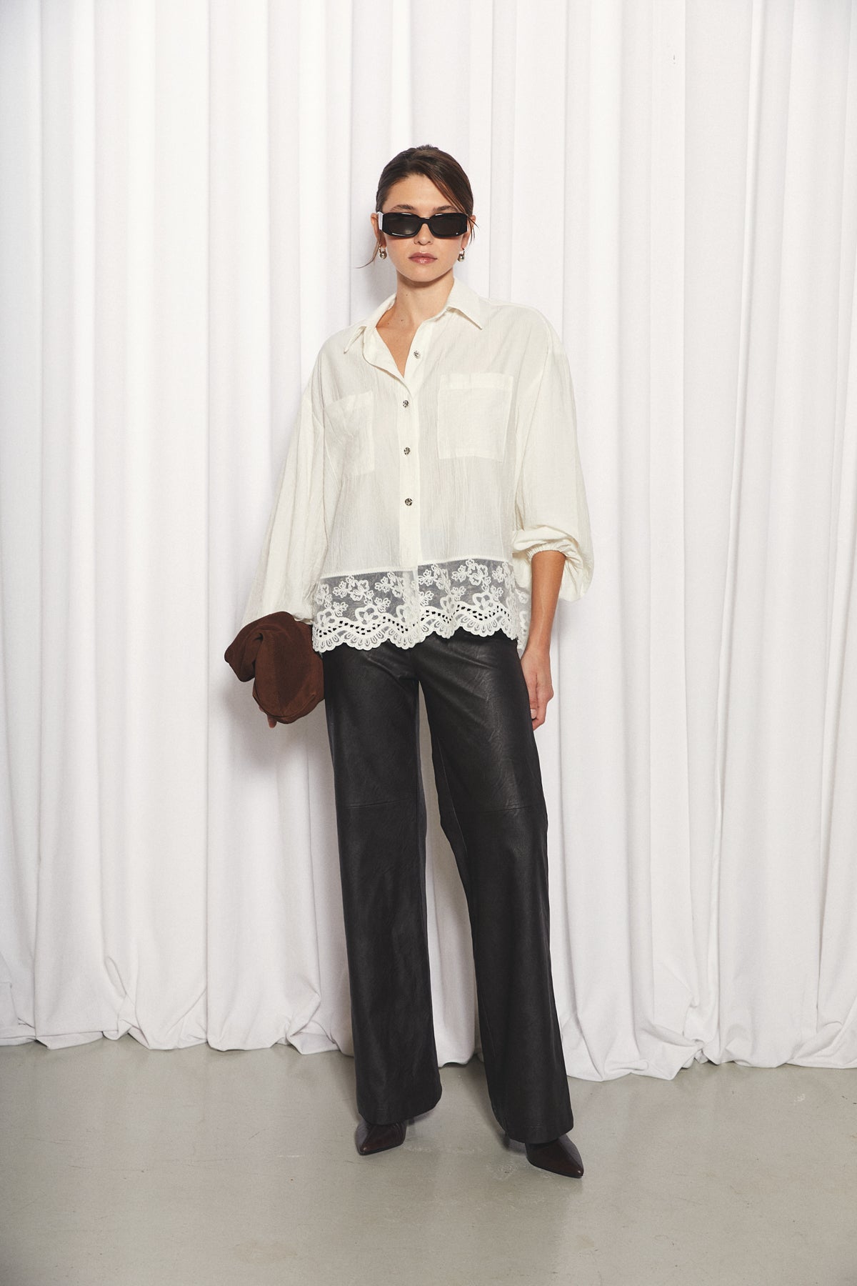 Abril Blouse, White Texture