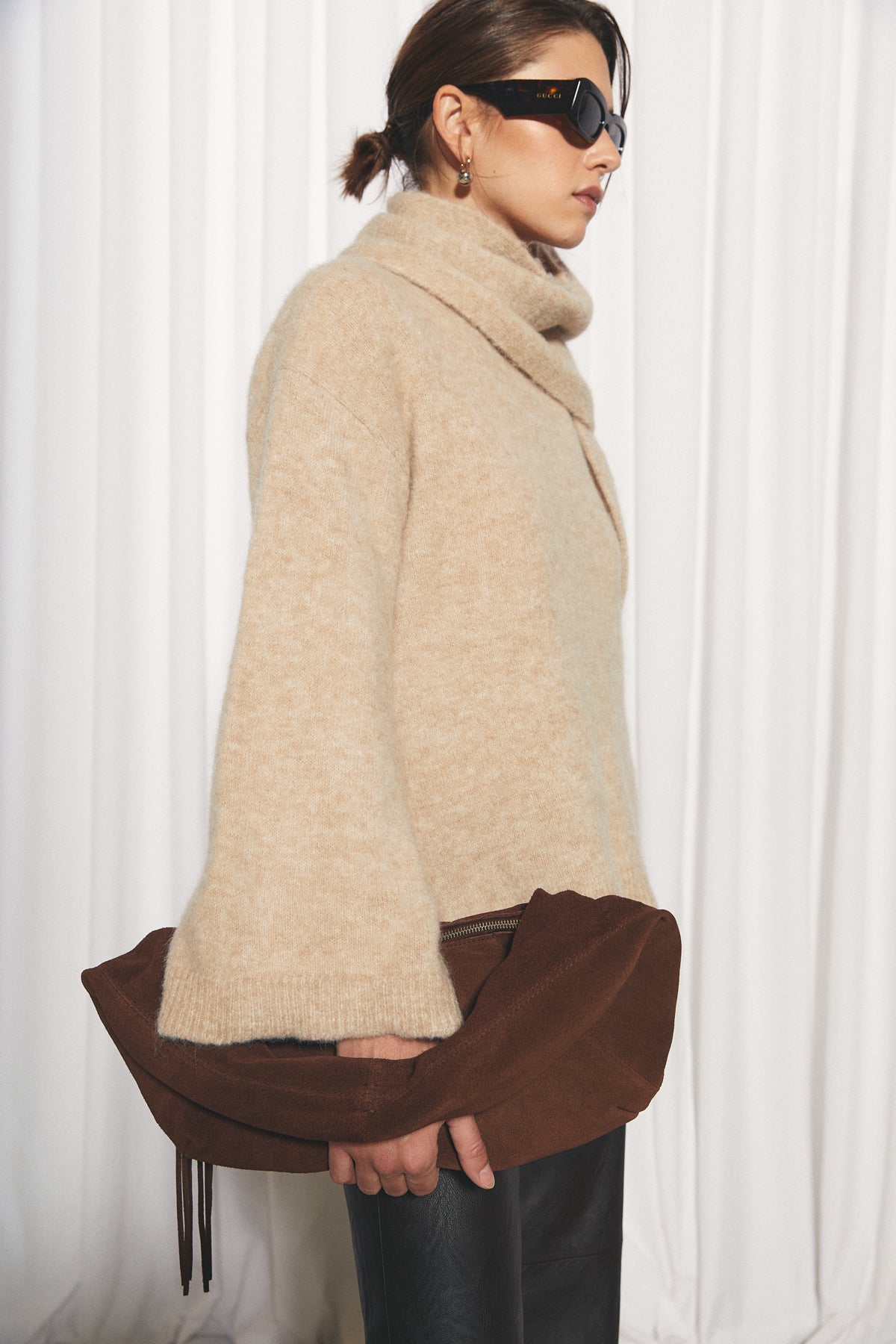 Nour Sweater Scarf, Beige