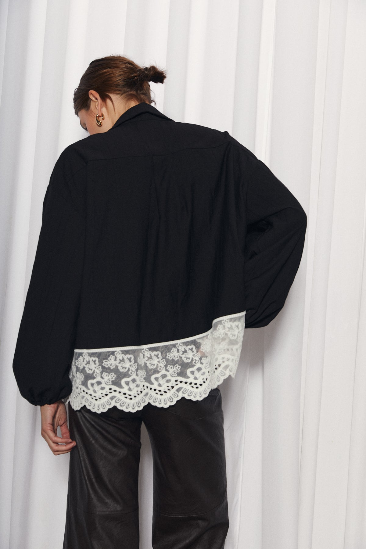 Abril Blouse, Black Texture