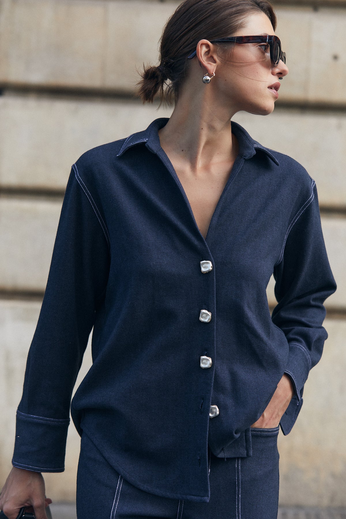 Fiona Shirt, Moonlit Wool
