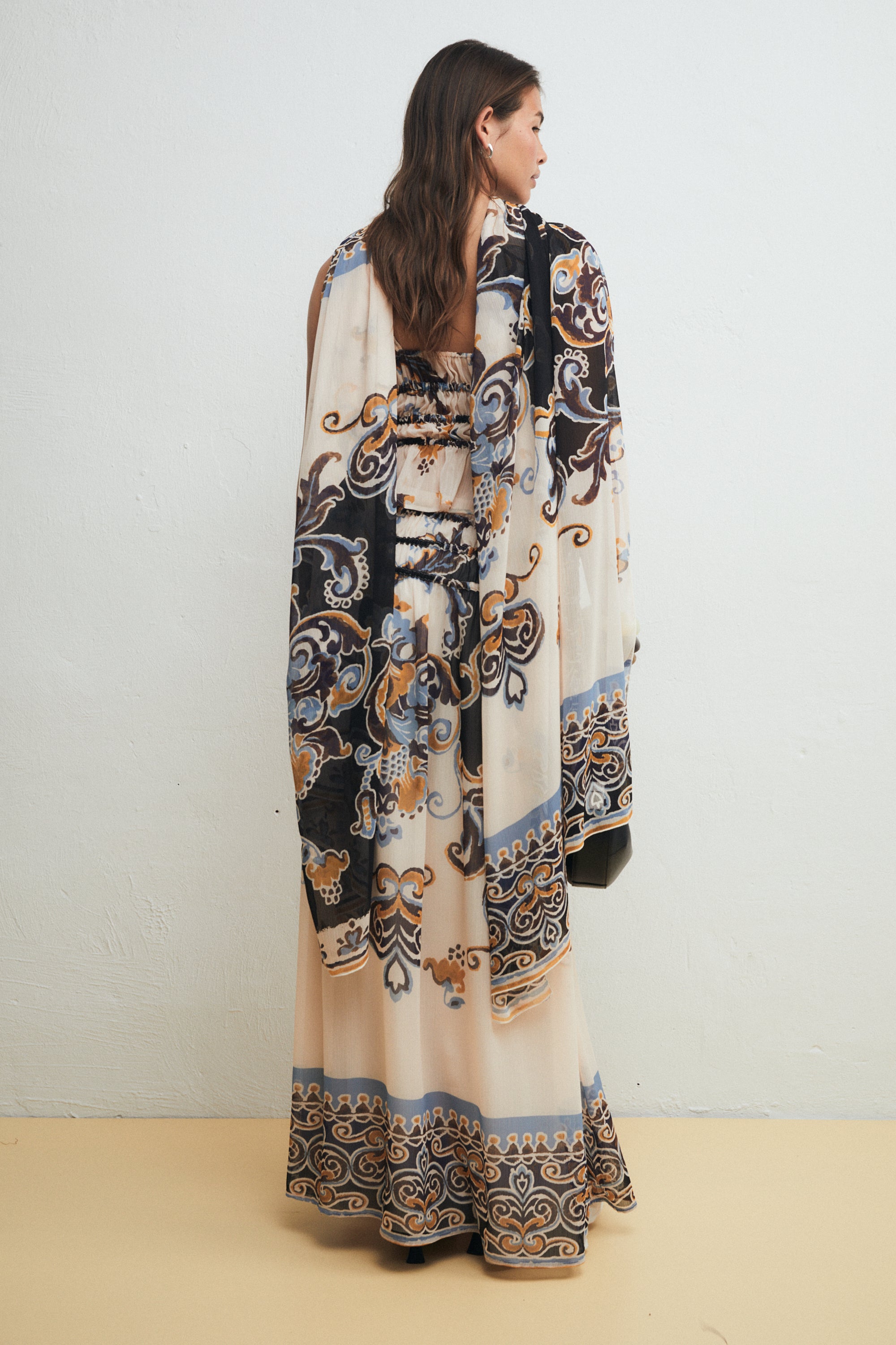 Vega Shawl, Resort Print