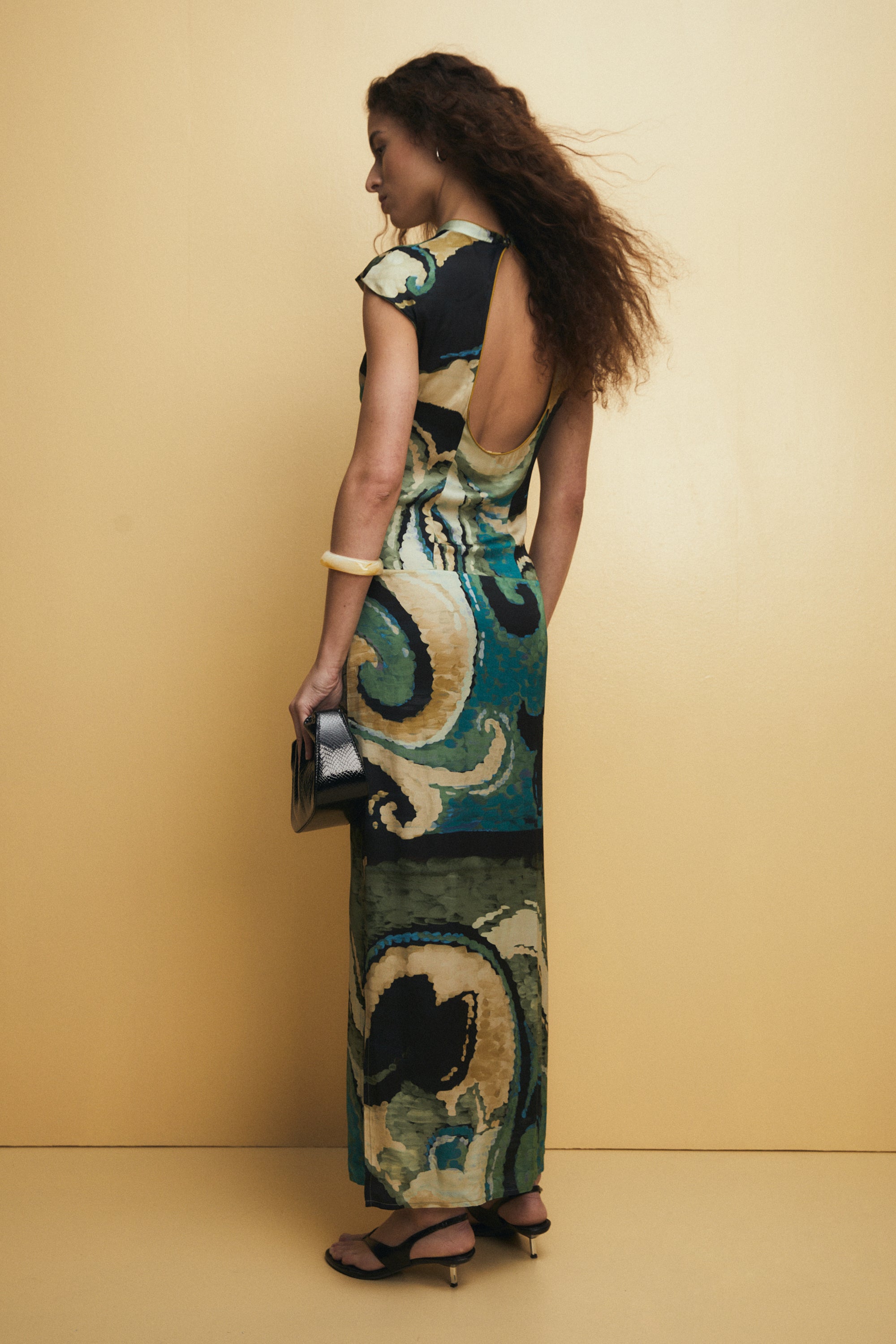 Akira Dress, Seawaves Print