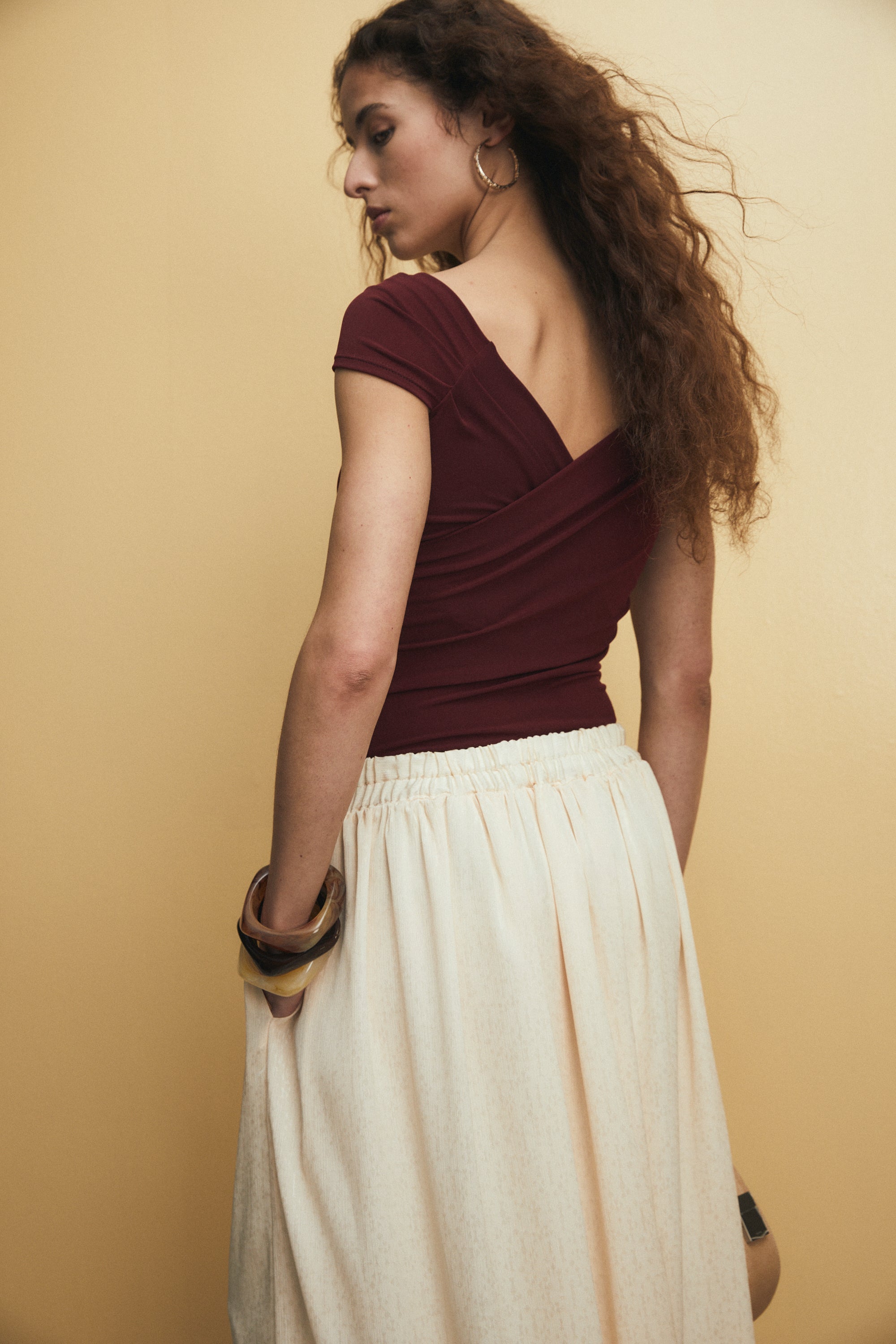 Jasmine Top, Burgundy
