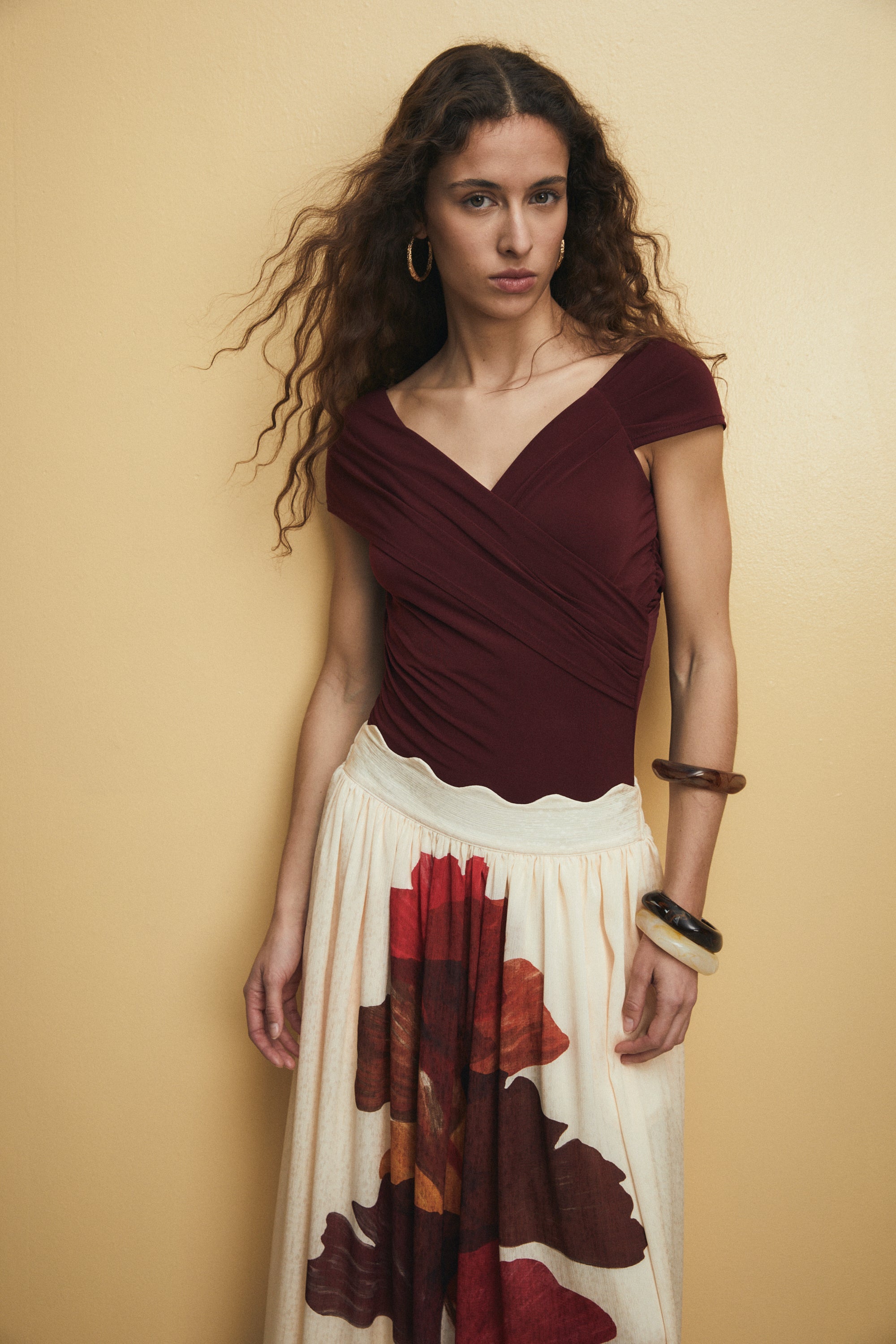 Jasmine Top, Burgundy