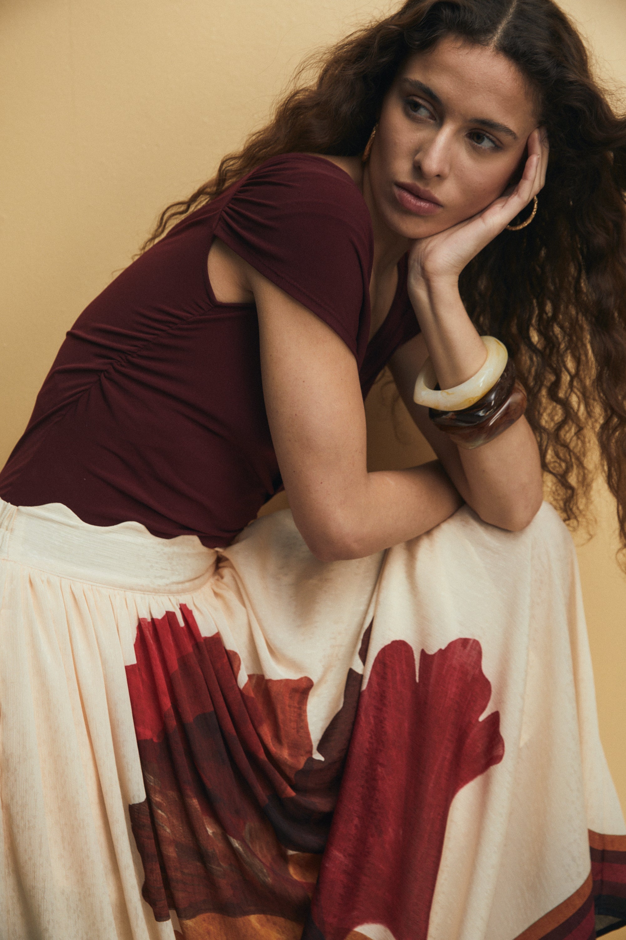 Jasmine Top, Burgundy