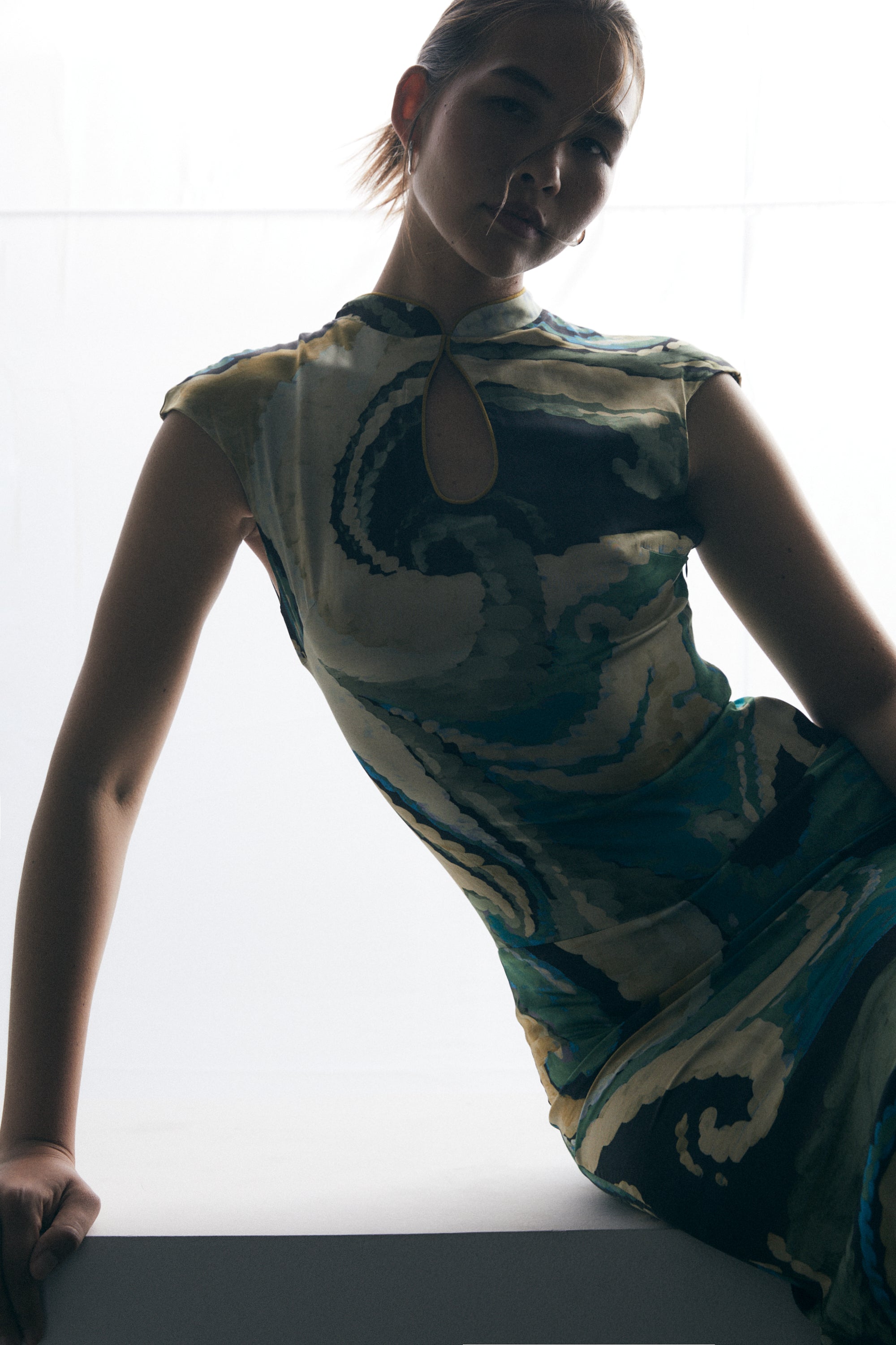 Akira Dress, Seawaves Print