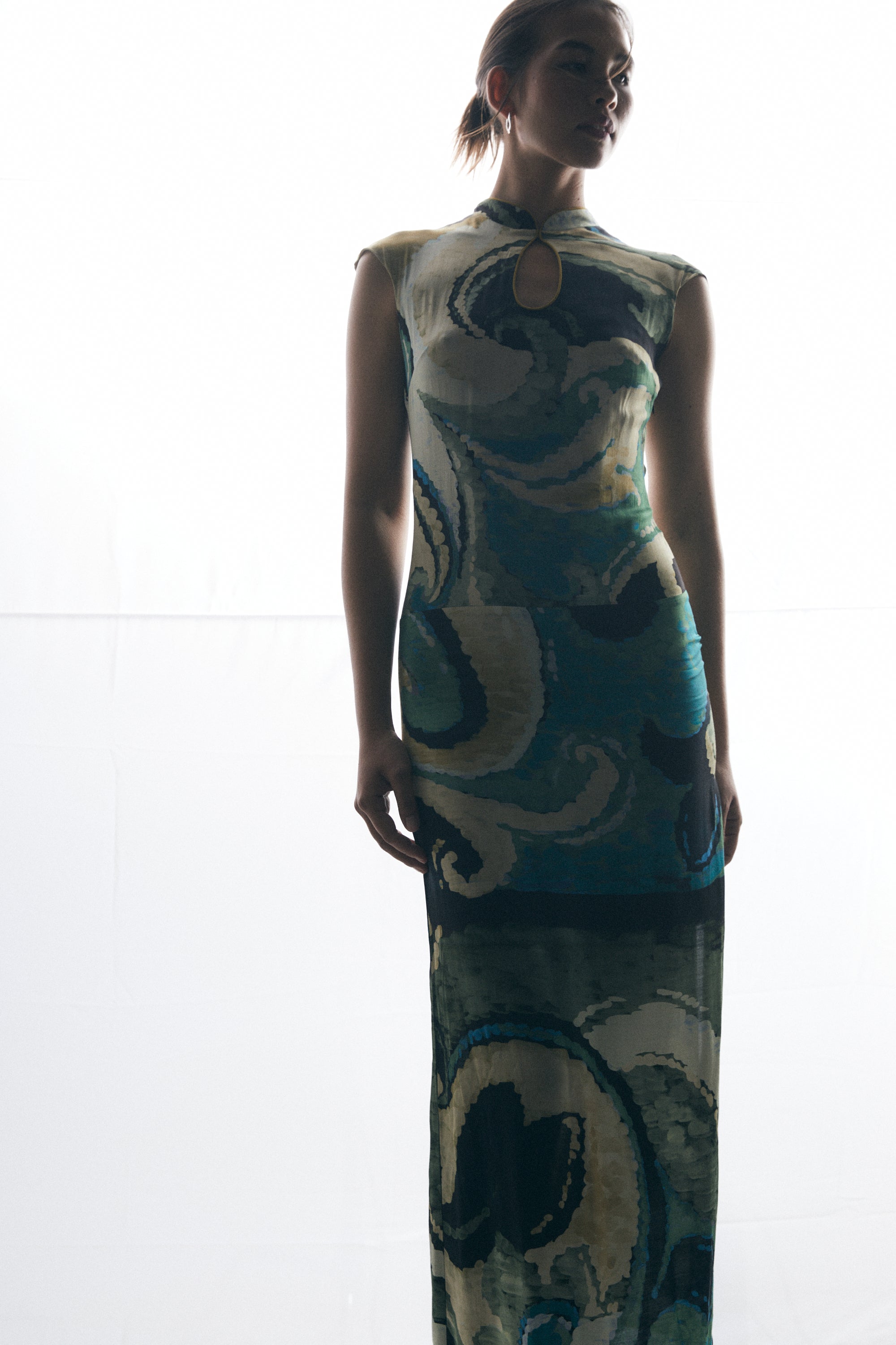 Akira Dress, Seawaves Print