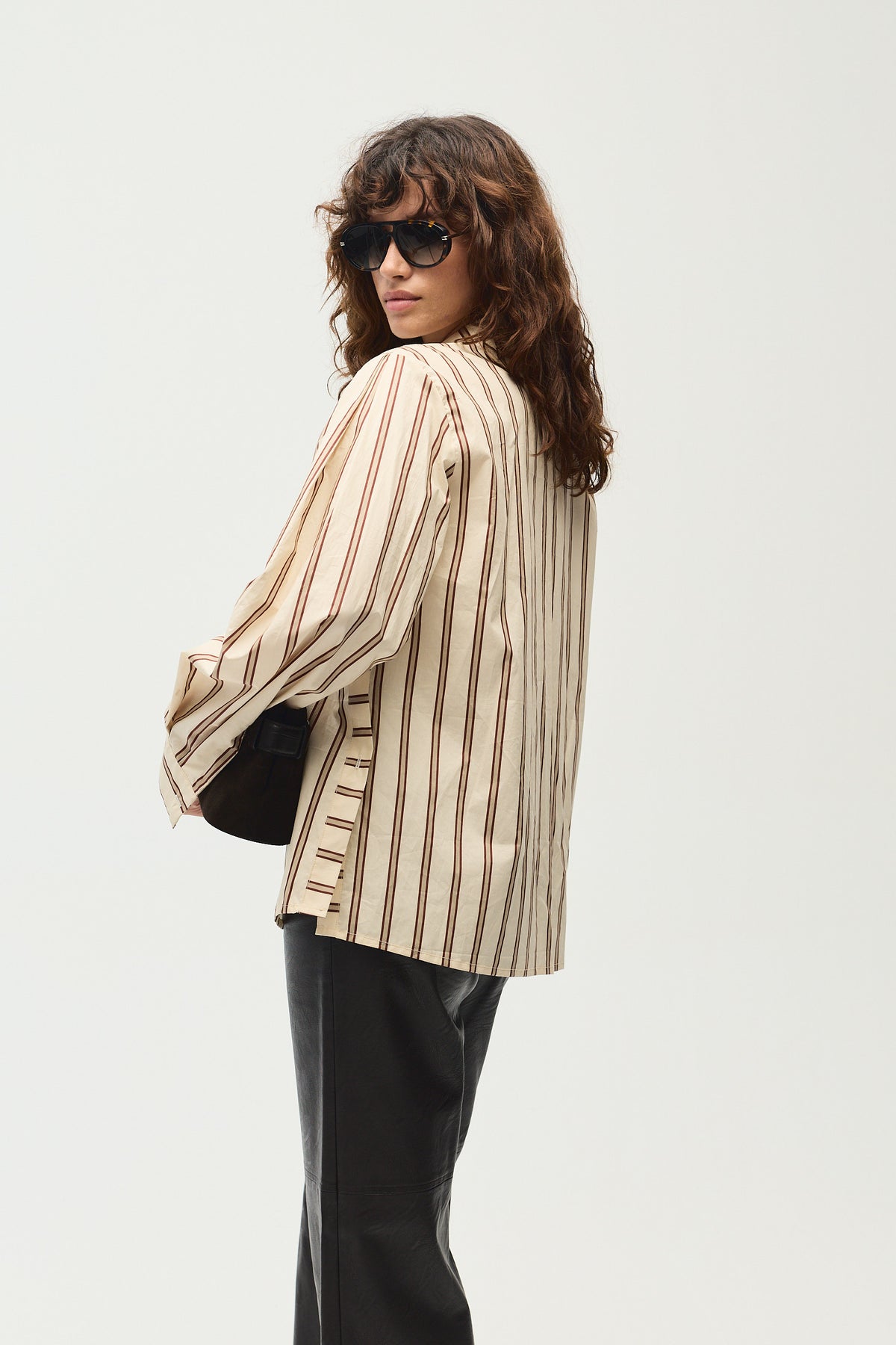 Camisa Solene, Ecru Stripes