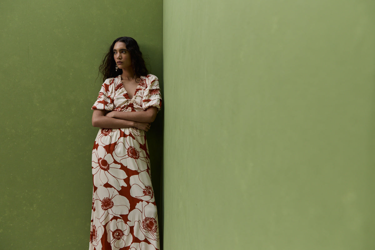 Morgan Dress, Maxi Flower