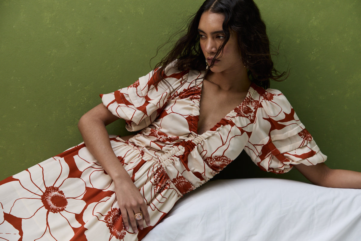 Morgan Dress, Maxi Flower
