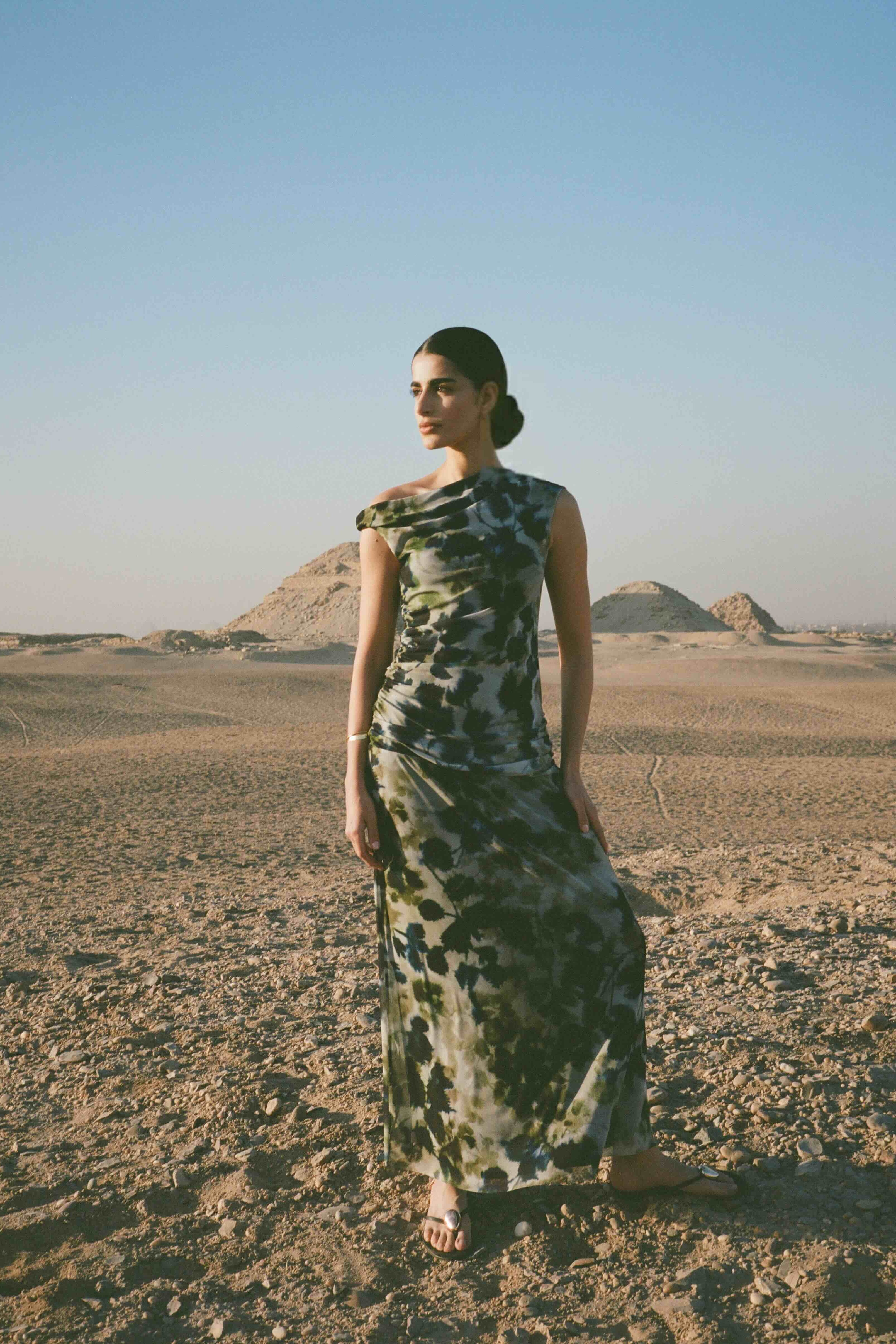 Dunia Dress, Olivine Print