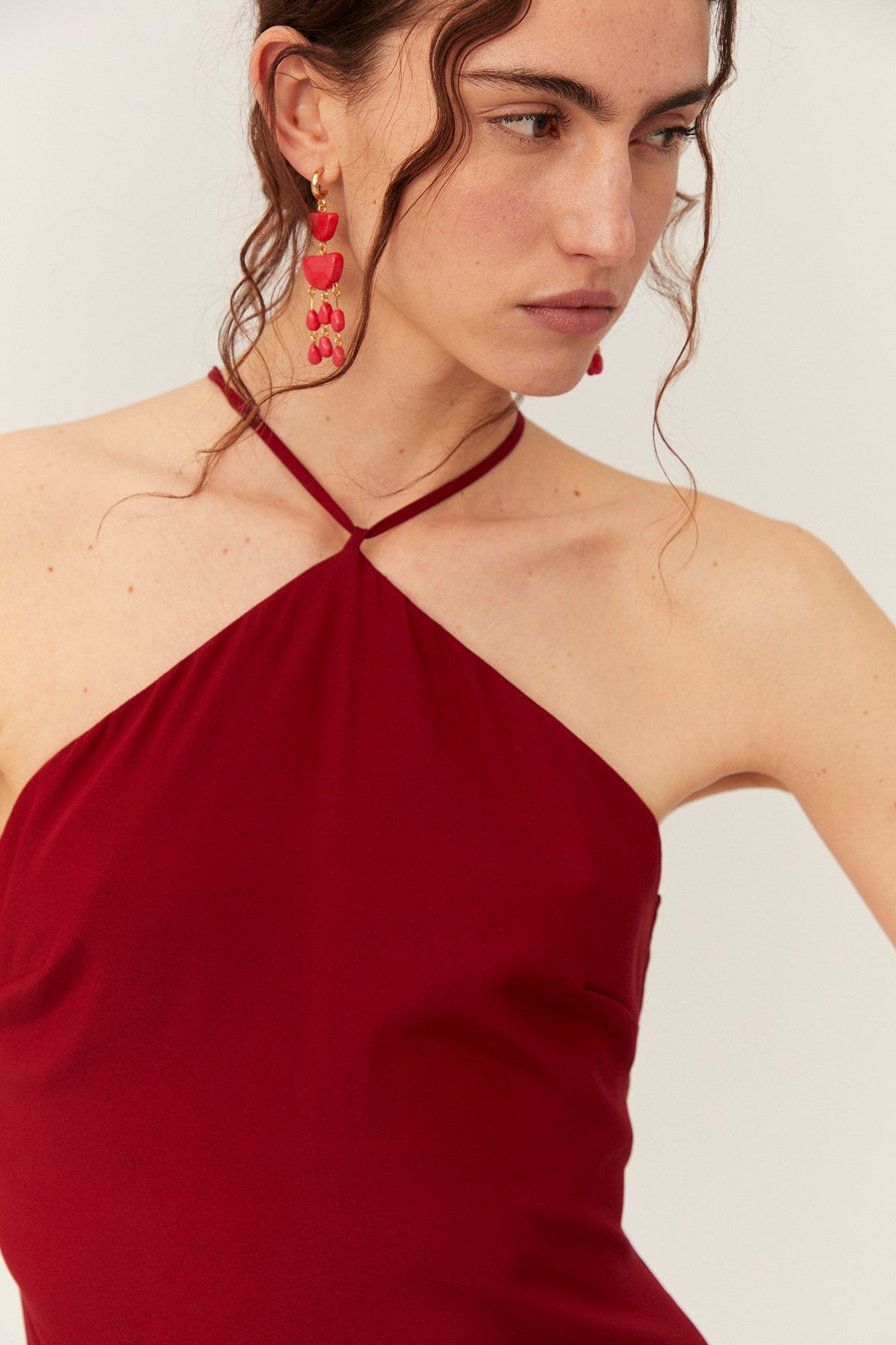 Luna Dress, Cranberry Silk