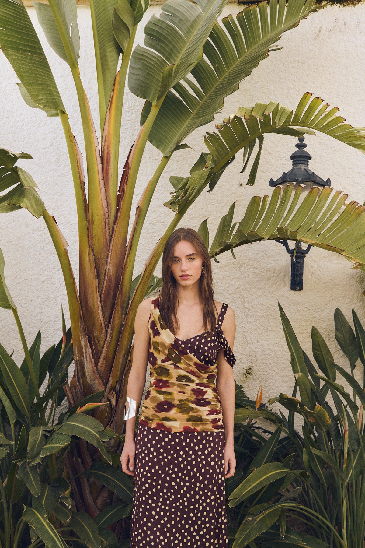 Valeria Dress, Plum Polka Print