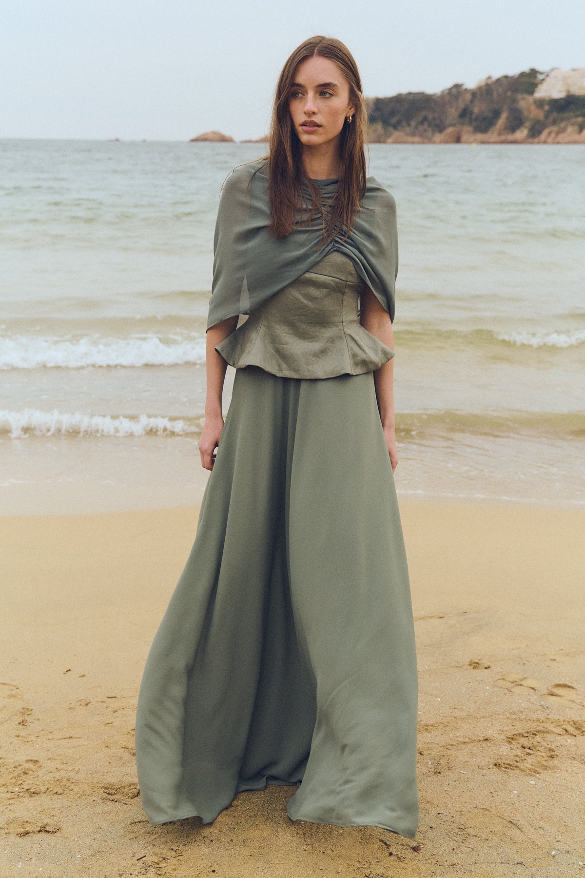 Aura Shawl, Sage Green