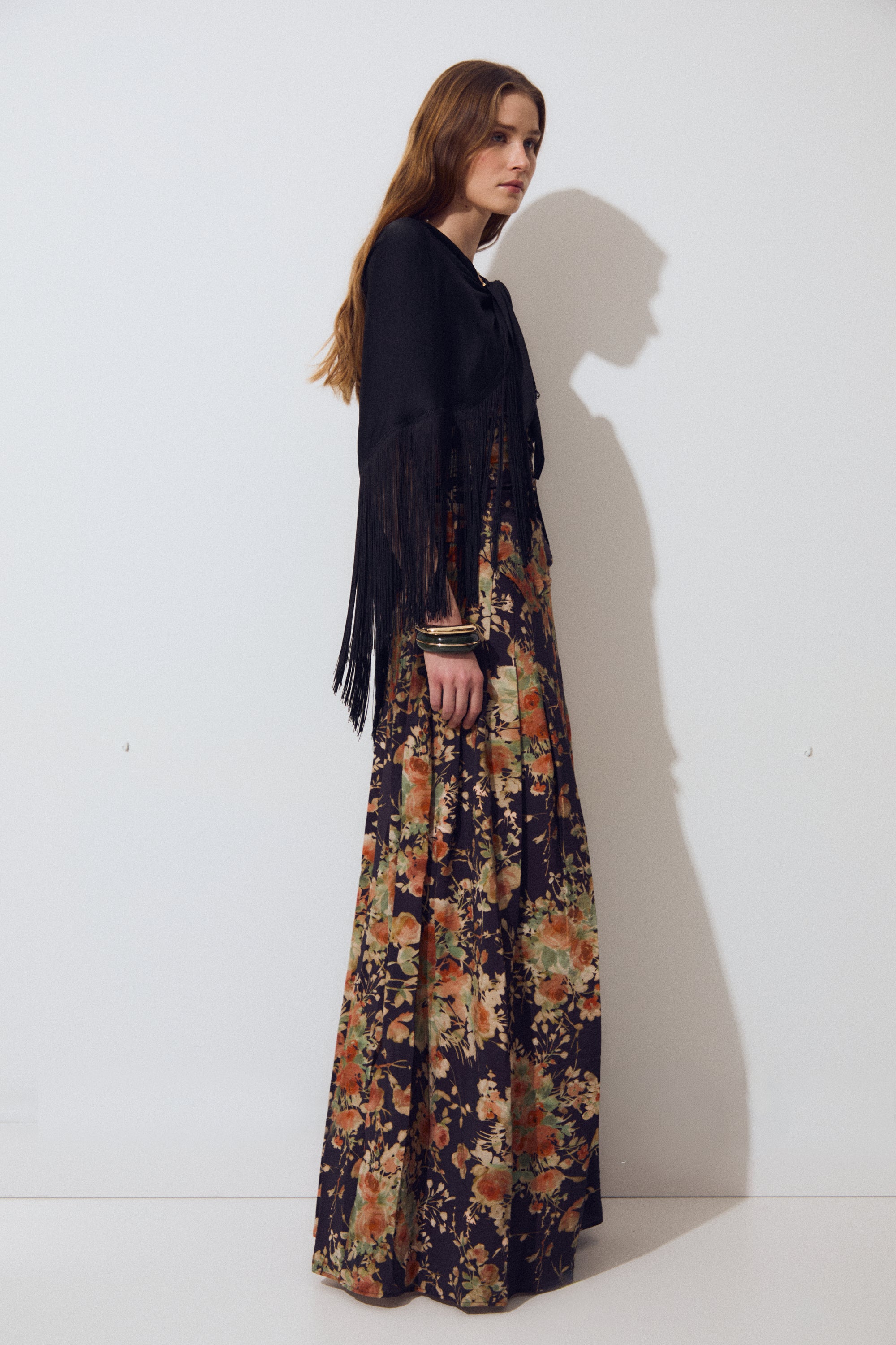 Fringes Shawl, Black