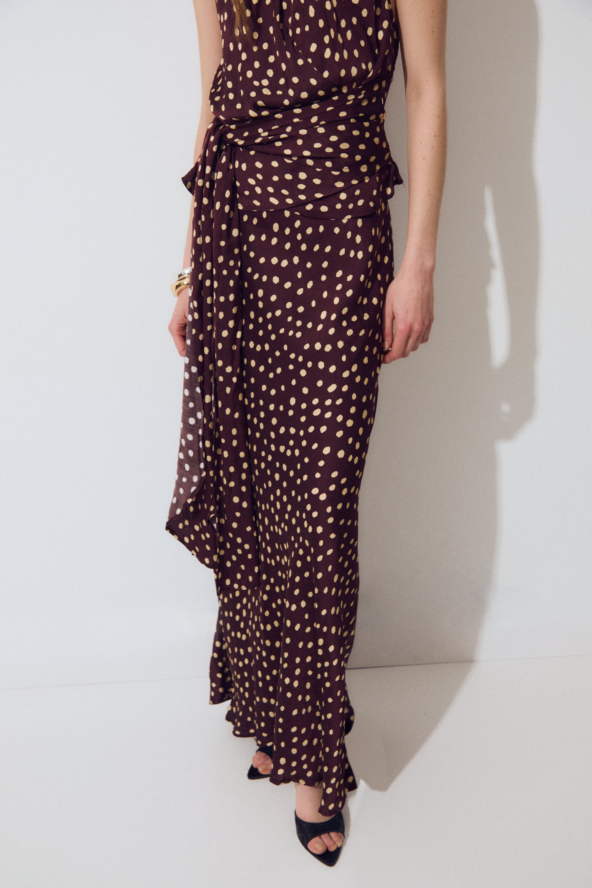 Falda Nova, Plum Dot Print