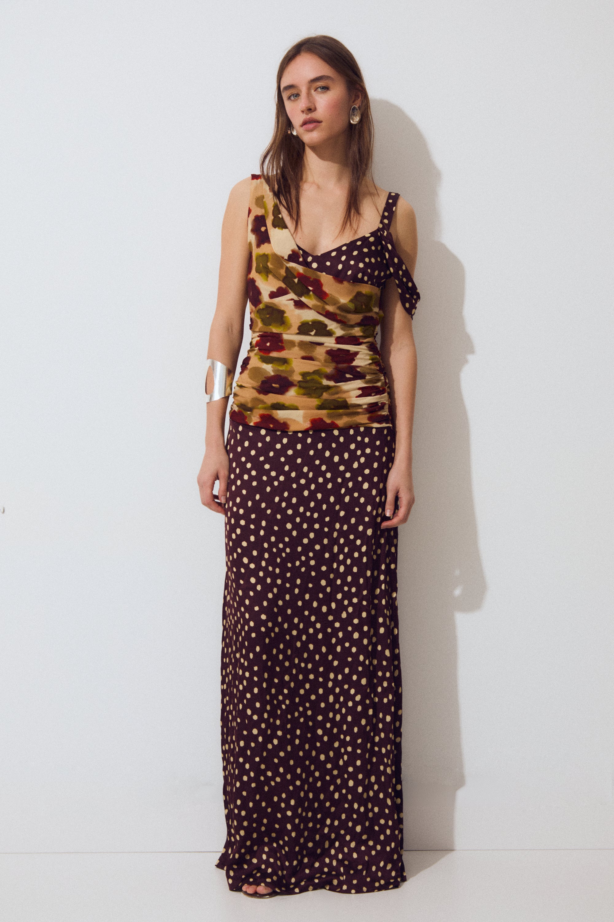 Valeria Dress, Plum Polka Print