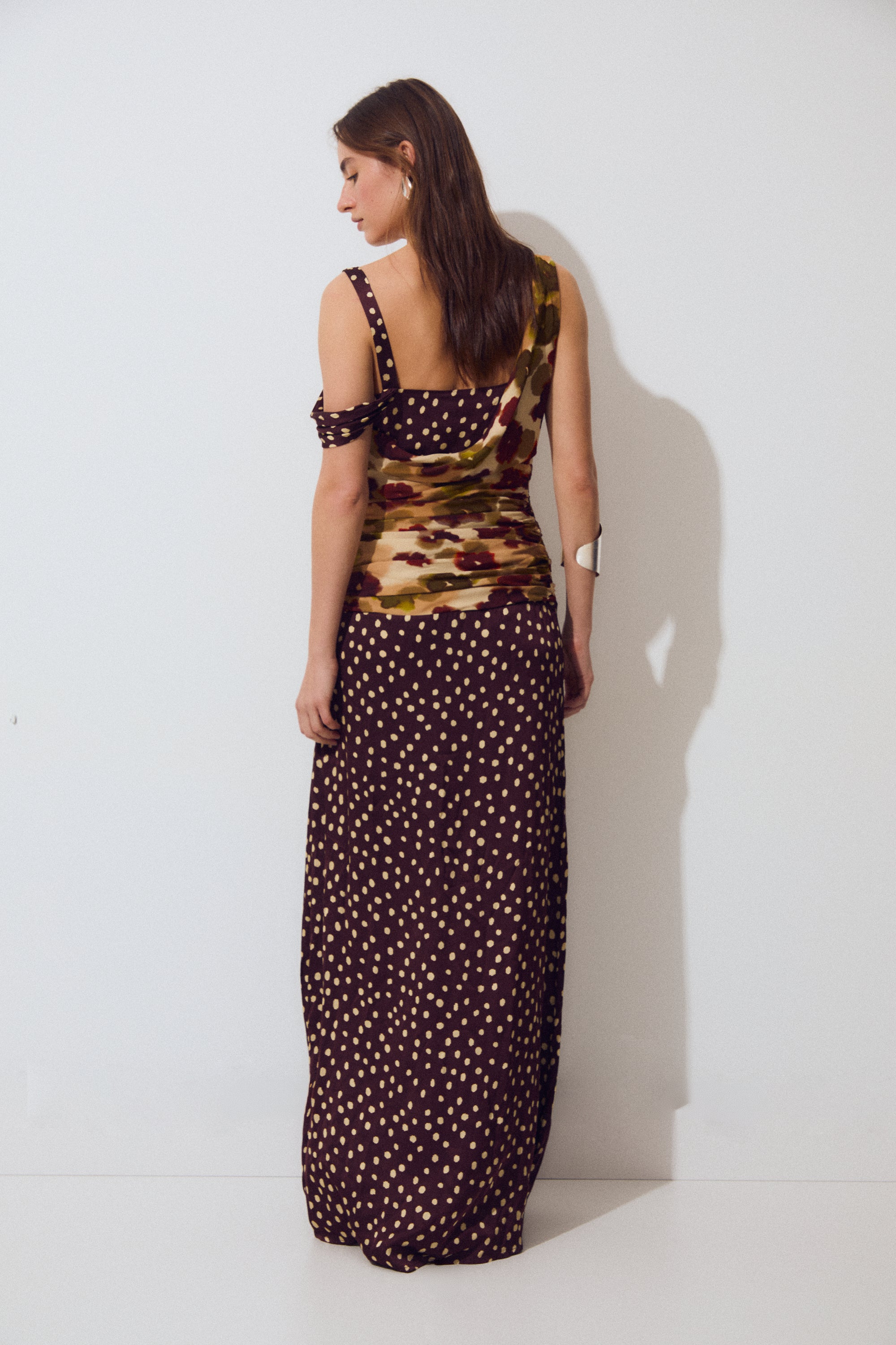 Valeria Dress, Plum Polka Print