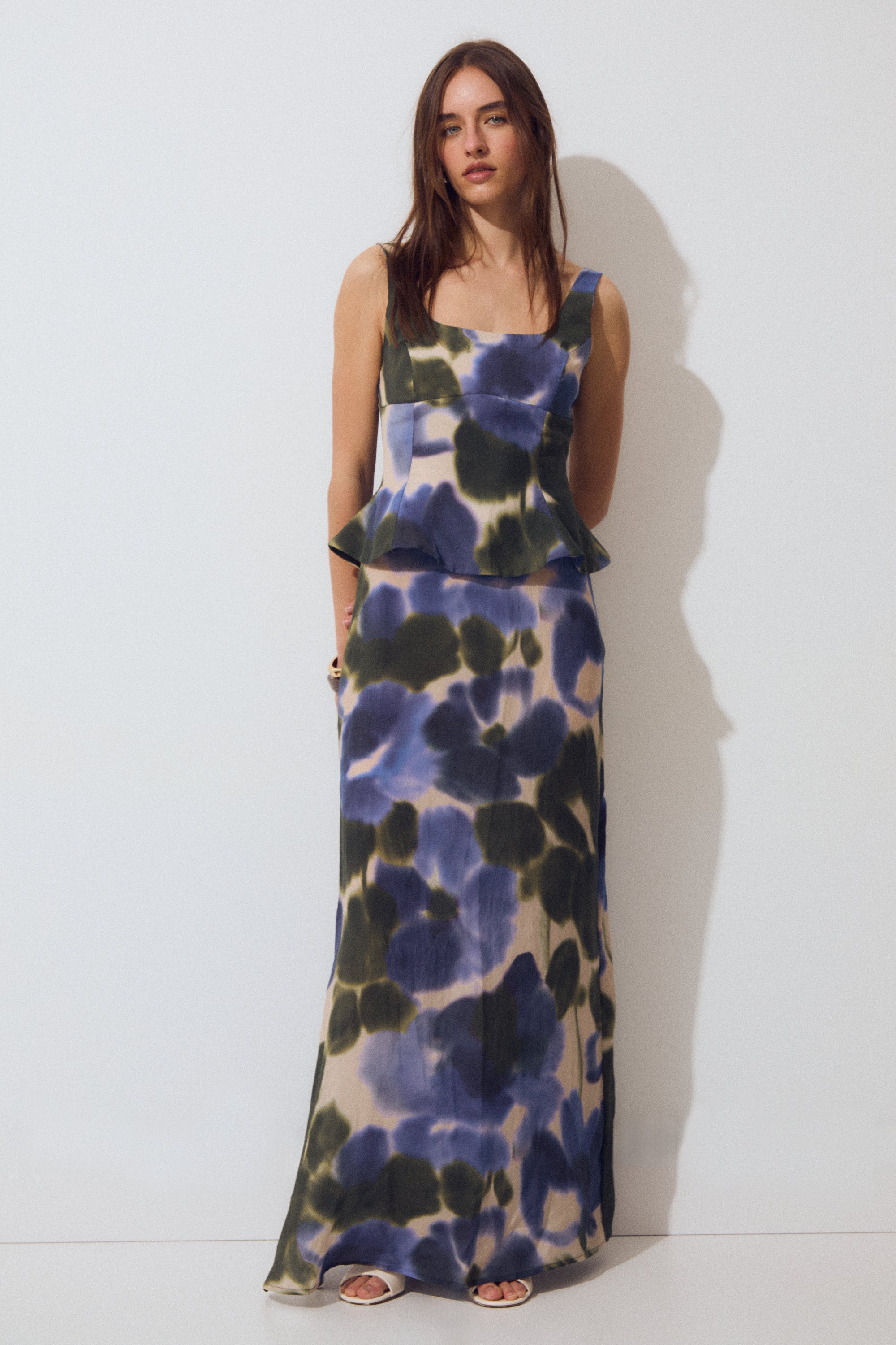 Amalfi Skirt, Indigo Floral Print