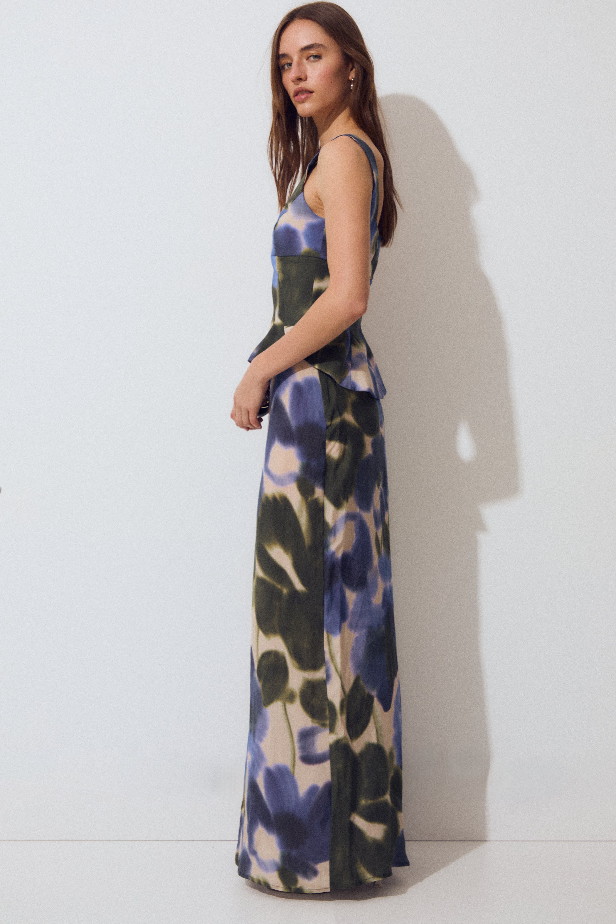 Elora Top, Indigo Floral Print