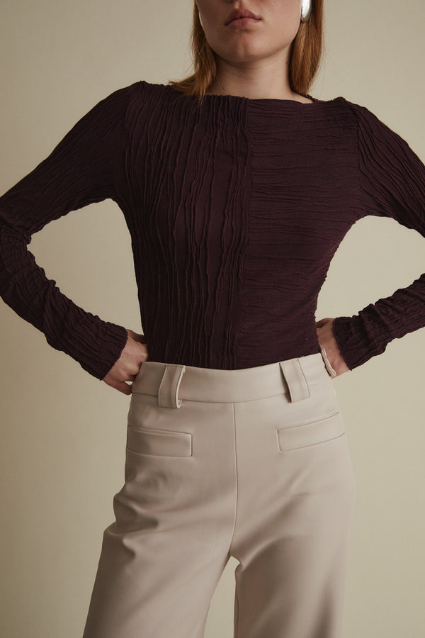 June Top, Plum Texture