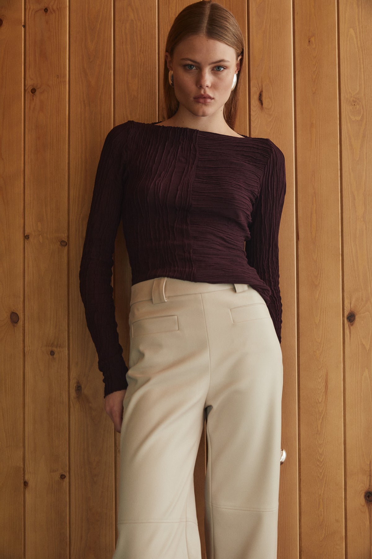 June Top, Plum Texture