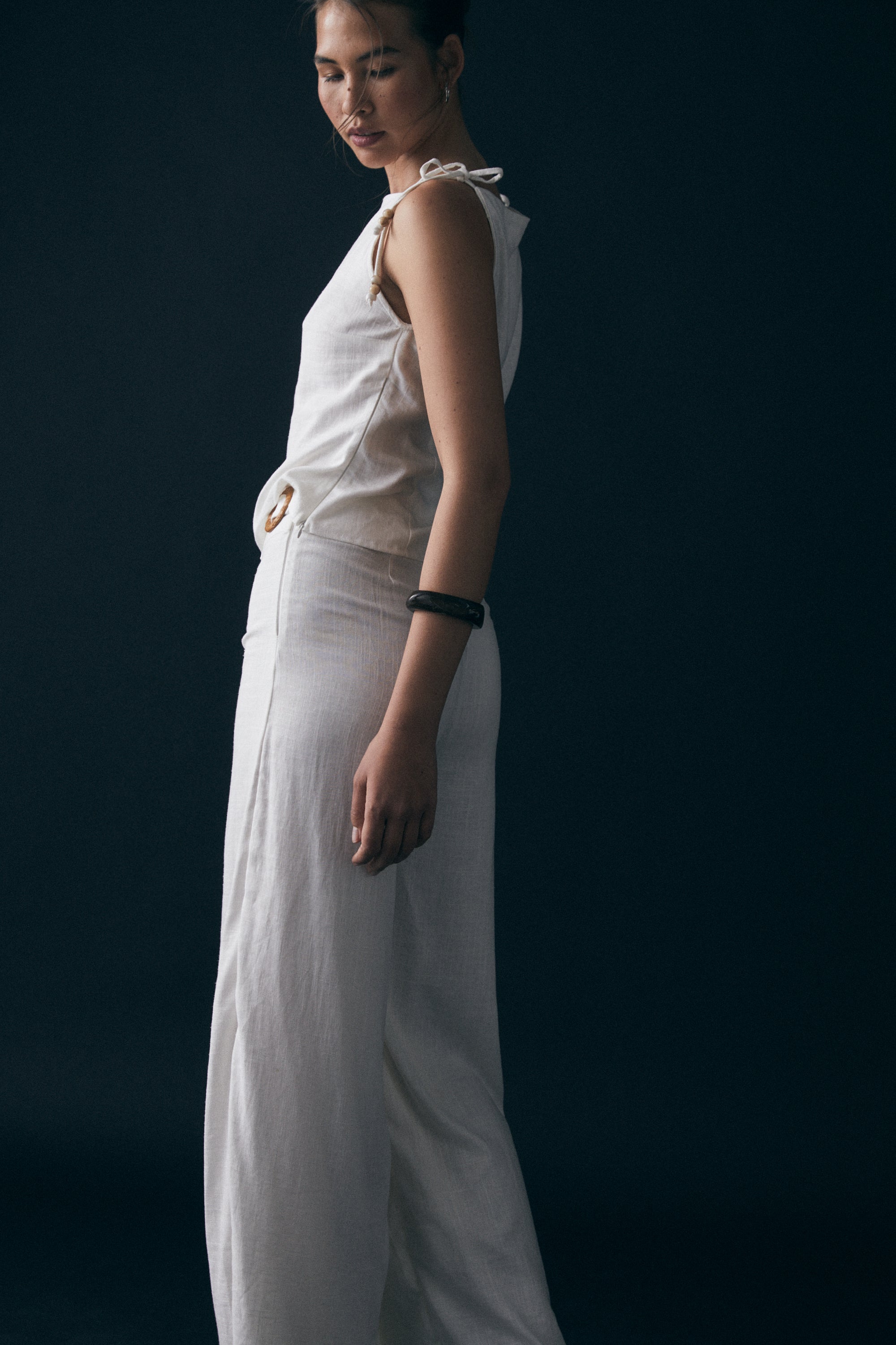 Amara Pant-Skirt, White Linen
