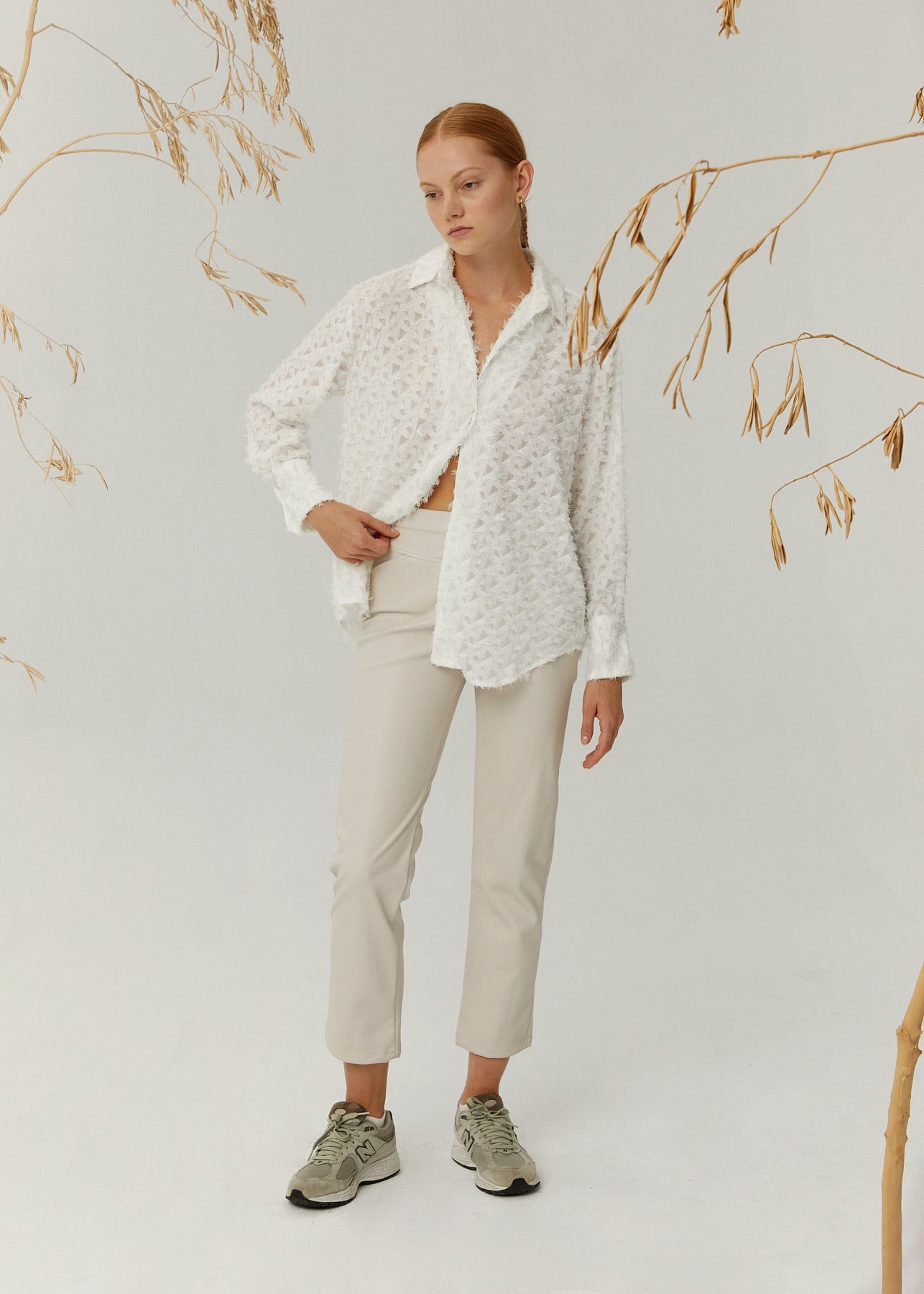 Fiona Blouse, White Fringes