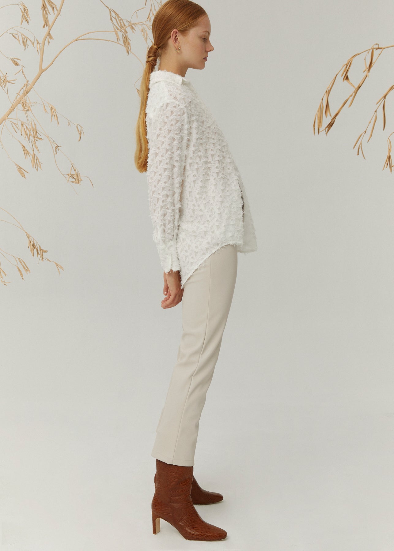 Fiona Blouse, White Fringes