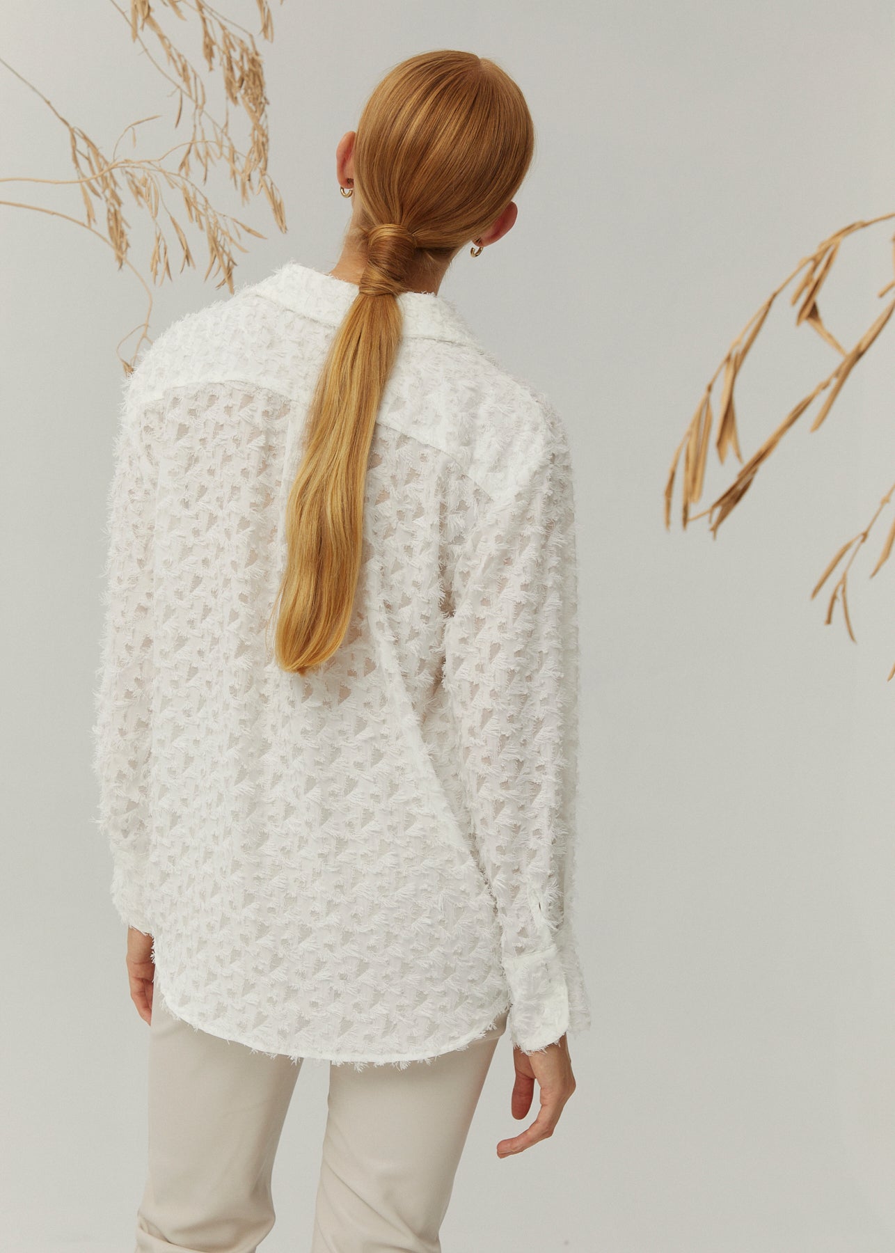 Fiona Blouse, White Fringes