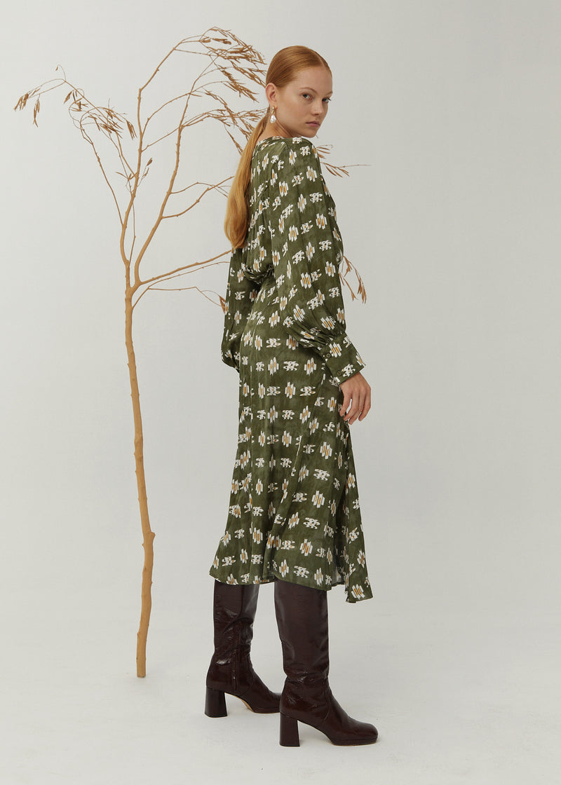 Ruth Skirt, Green Print