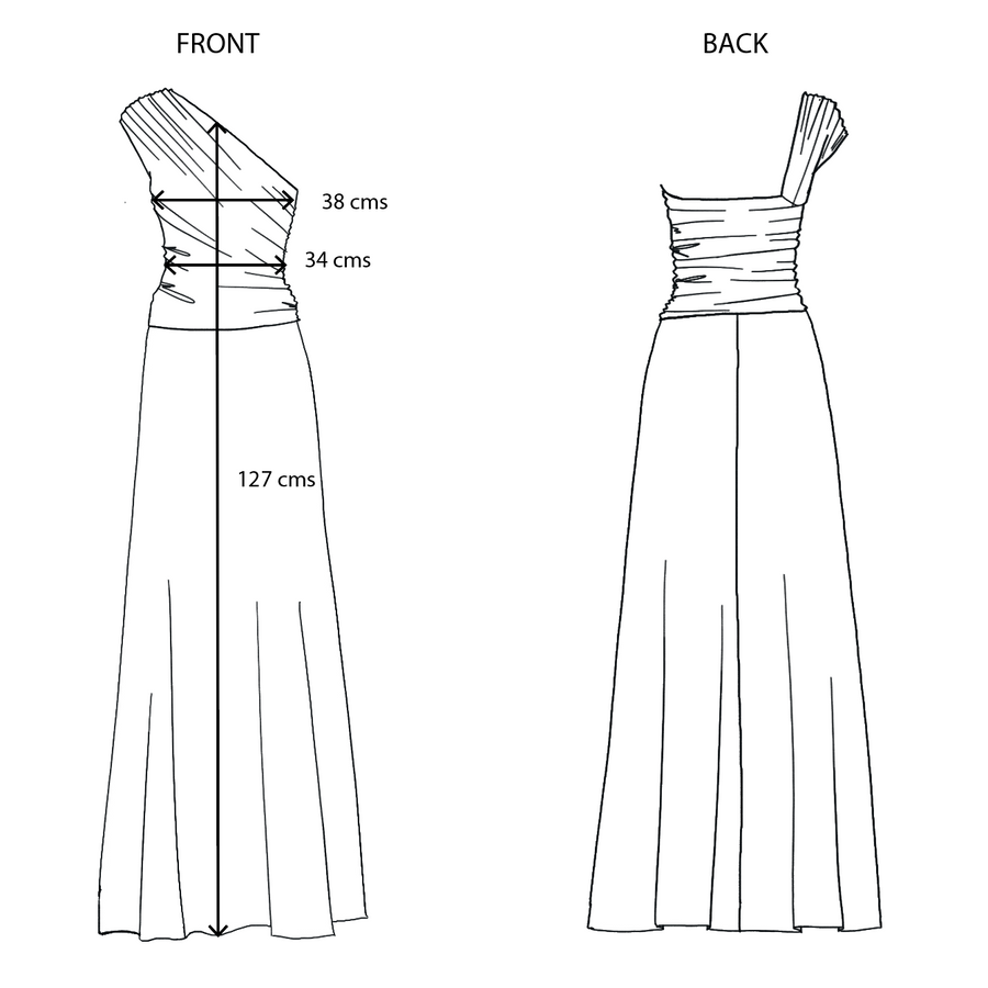 Size guide Agy Dress, Navy Knit