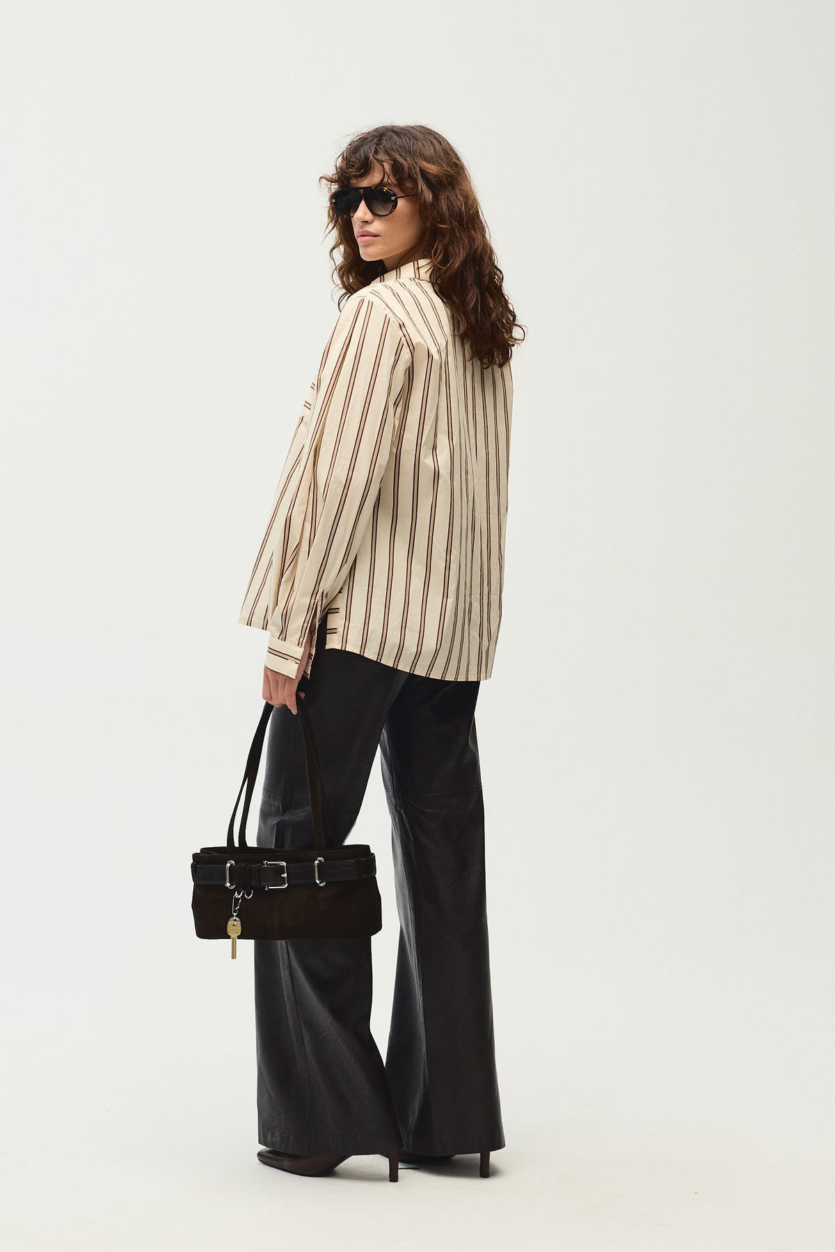 Camisa Solene, Ecru Stripes