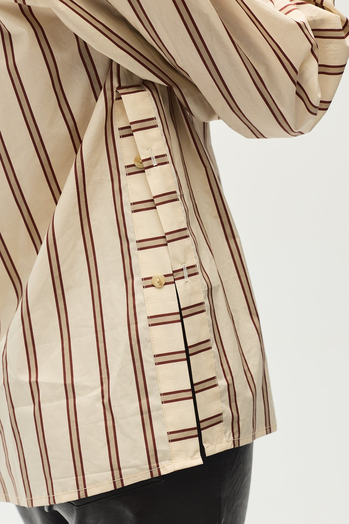 Camisa Solene, Ecru Stripes