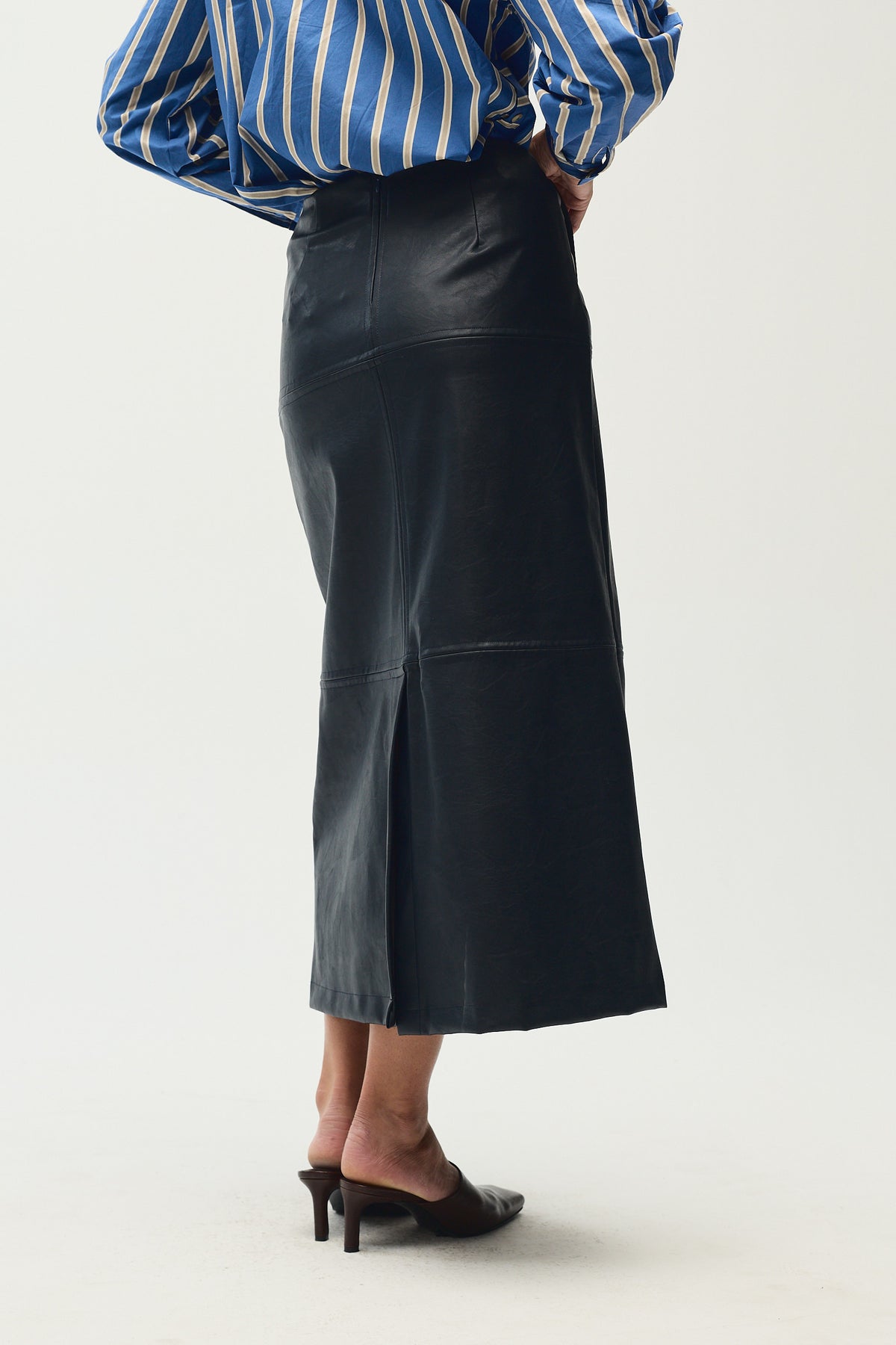 Sabine Skirt, Navy Leather