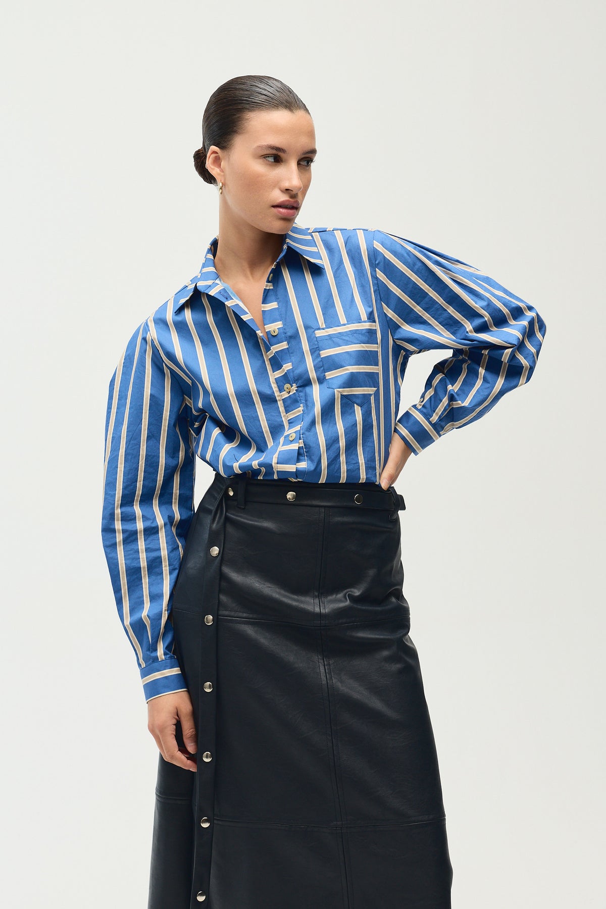 Sabine Skirt, Navy Leather