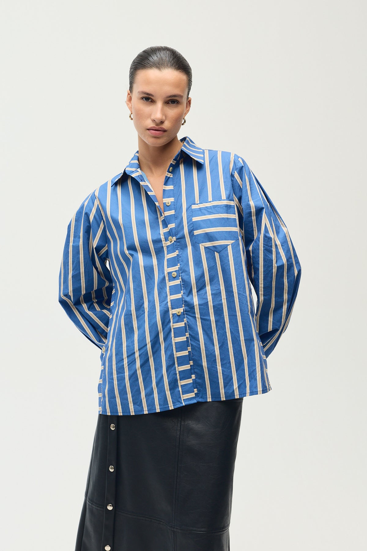 Camisa Solene, Blue Stripes
