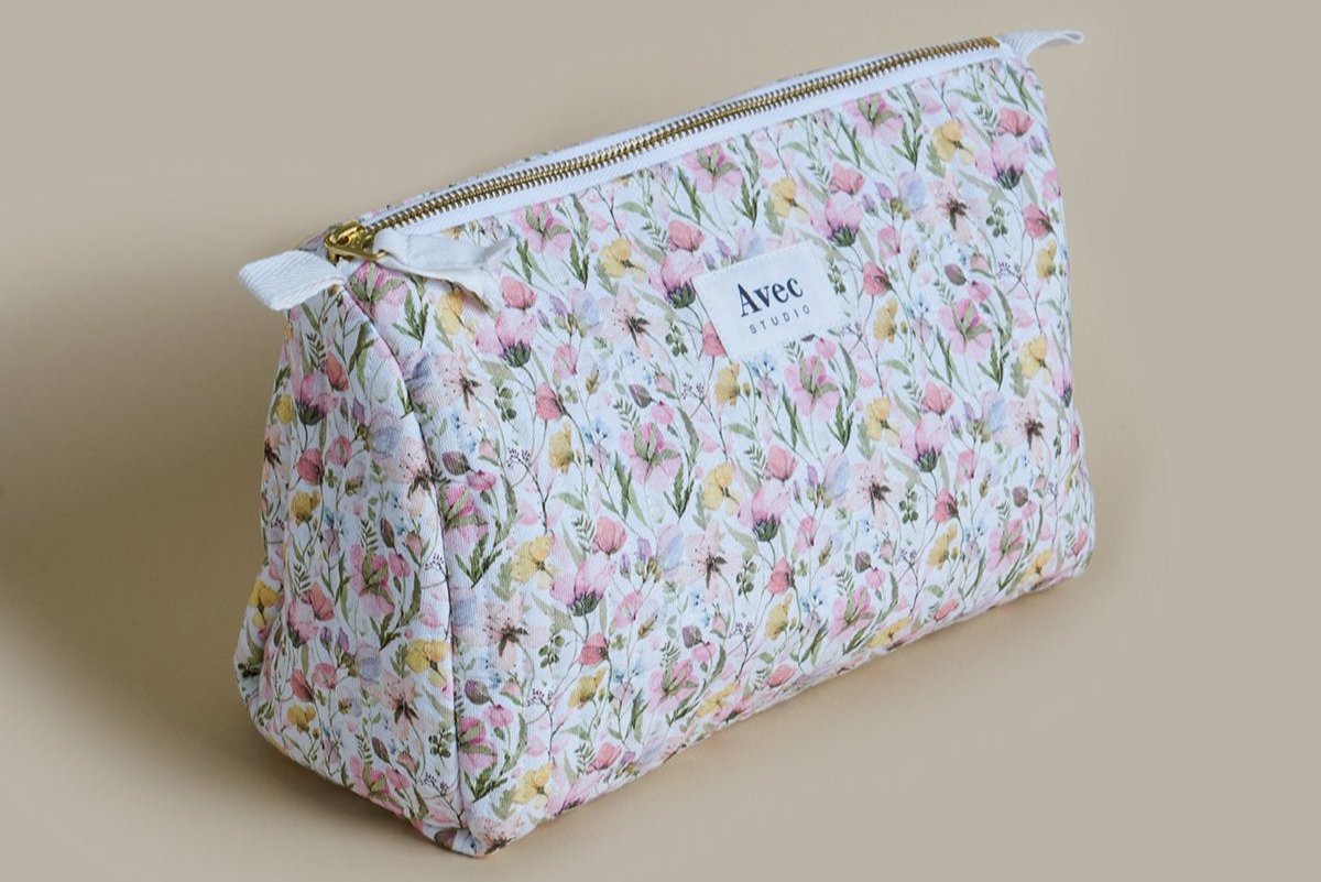 Large Beauty Bag, Spring Flowers