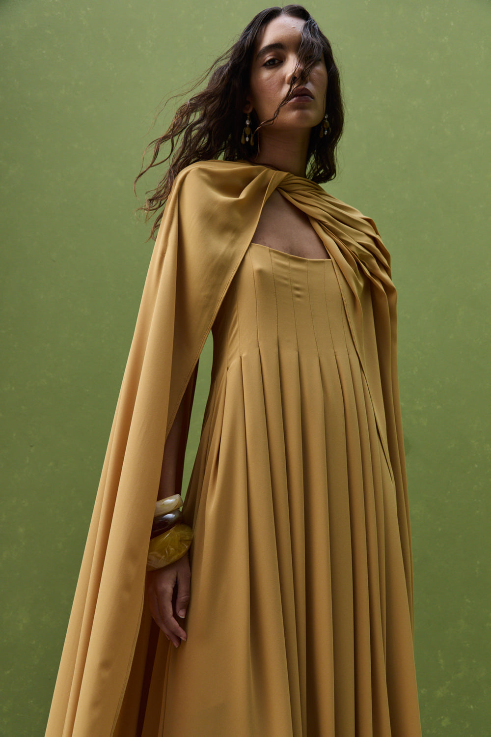 Maxime Dress, Mustard | Wedding Guest Midi Dress – Avec Studio