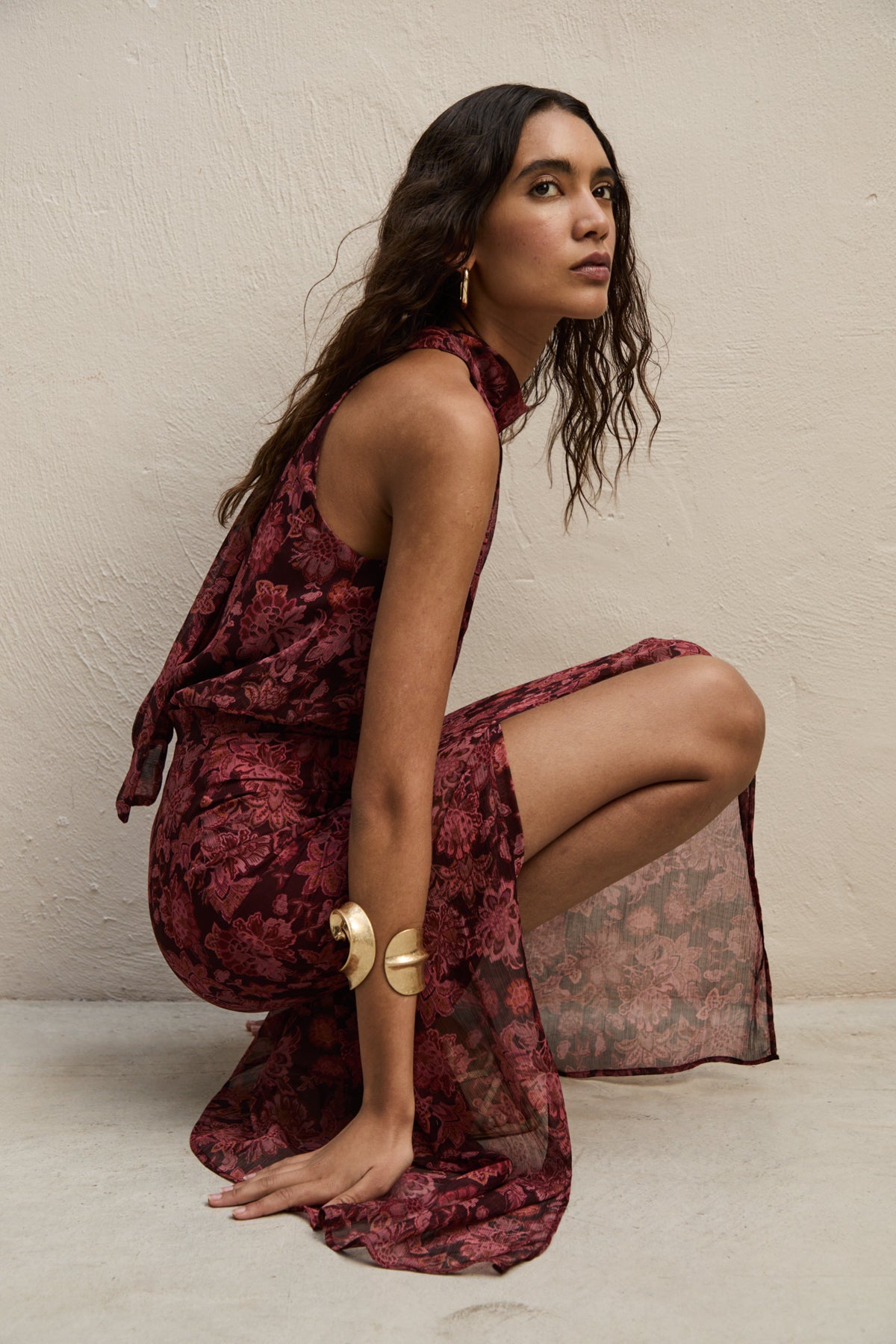 Capri Skirt, Red Flower