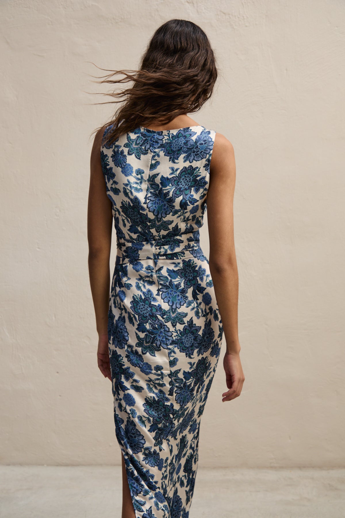 Audrey Dress, Blue Flower