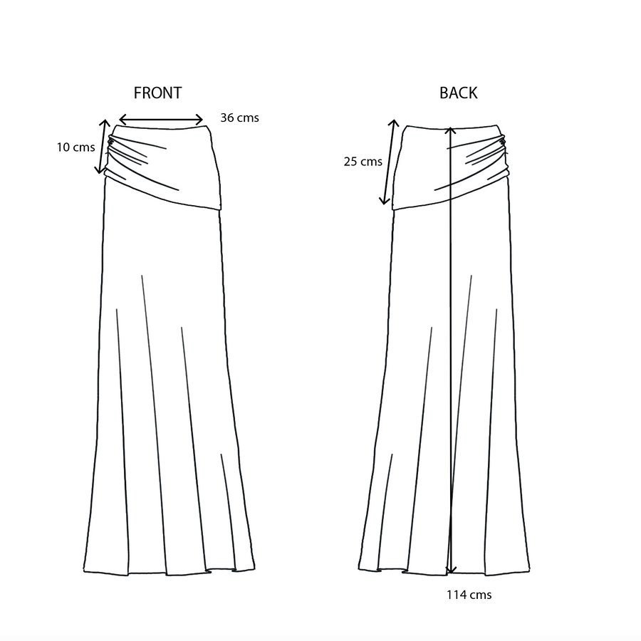 Size guide Falda Luisa, Silk Flower Print