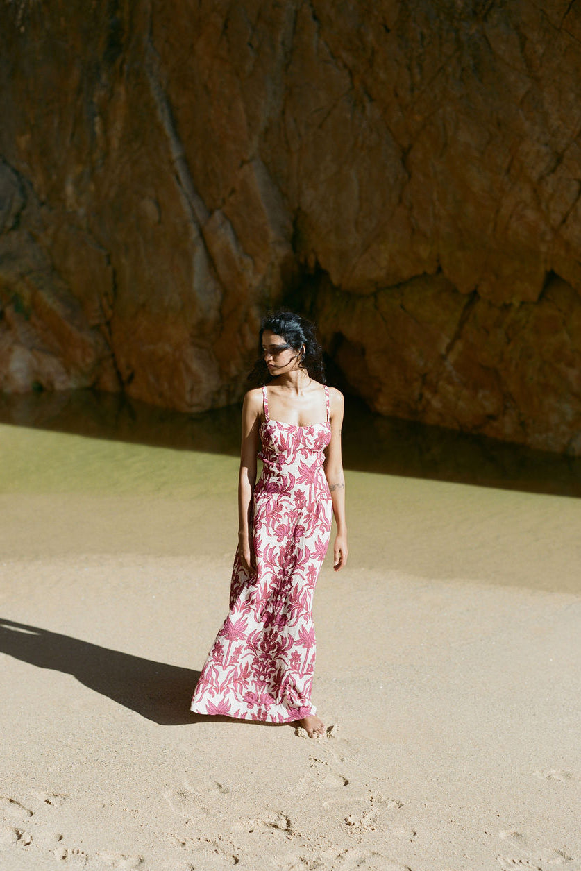 Nora Dress, Paradise Print | Wedding Guest Midi Dress – Avec Studio