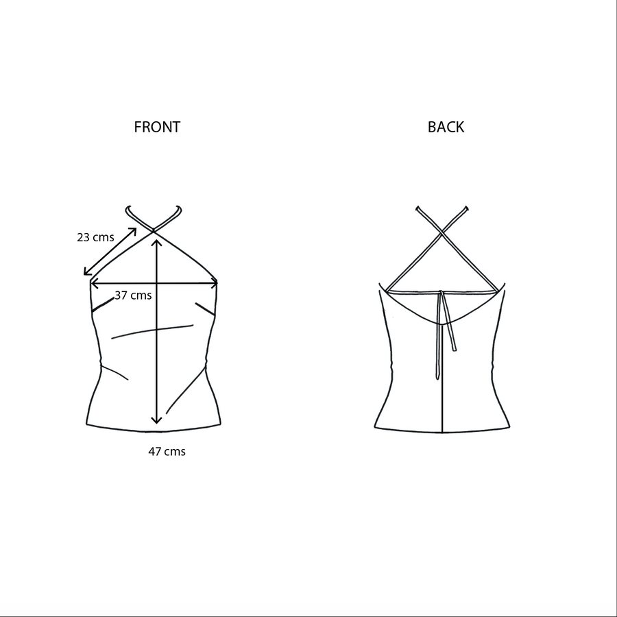 Size guide Sol Top, Spring Perfume Print