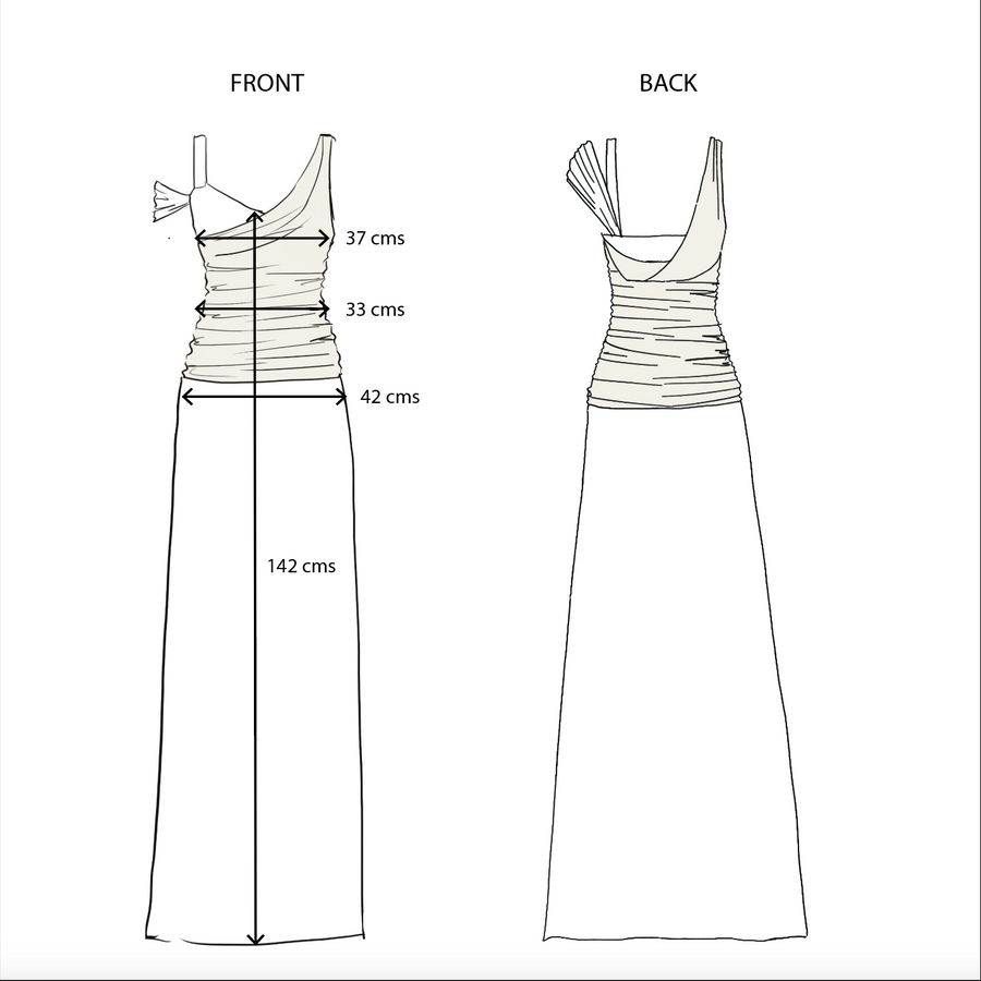 Size guide Valeria Dress, Floral Print