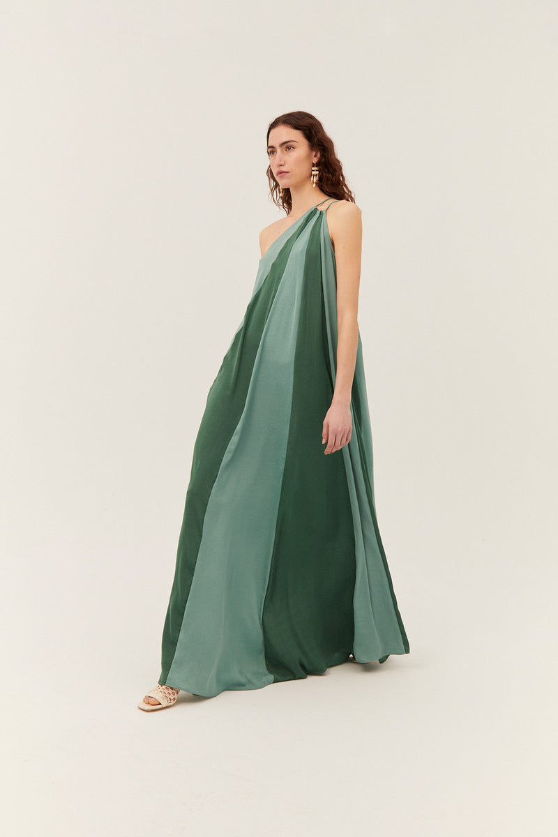 Aqua Dress, Bicolor