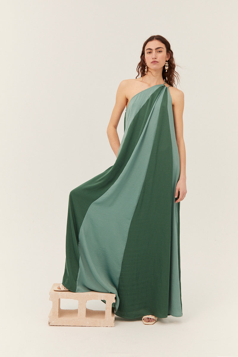 Aqua Dress, Bicolor