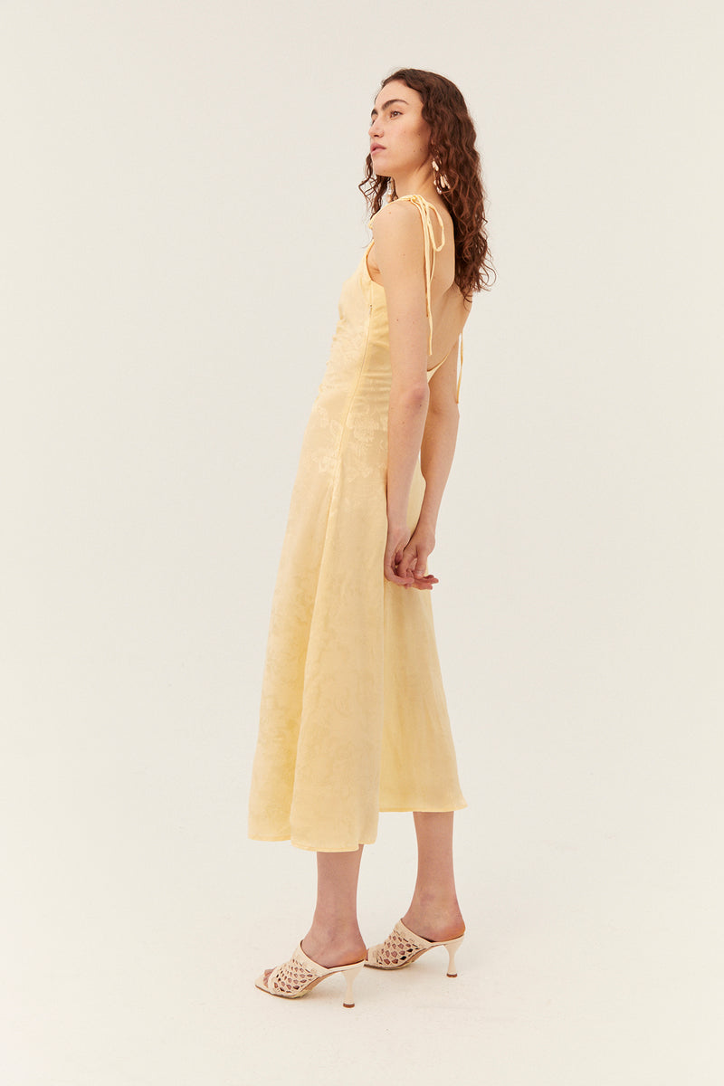 Amélie Dress, Yellow Jacquard